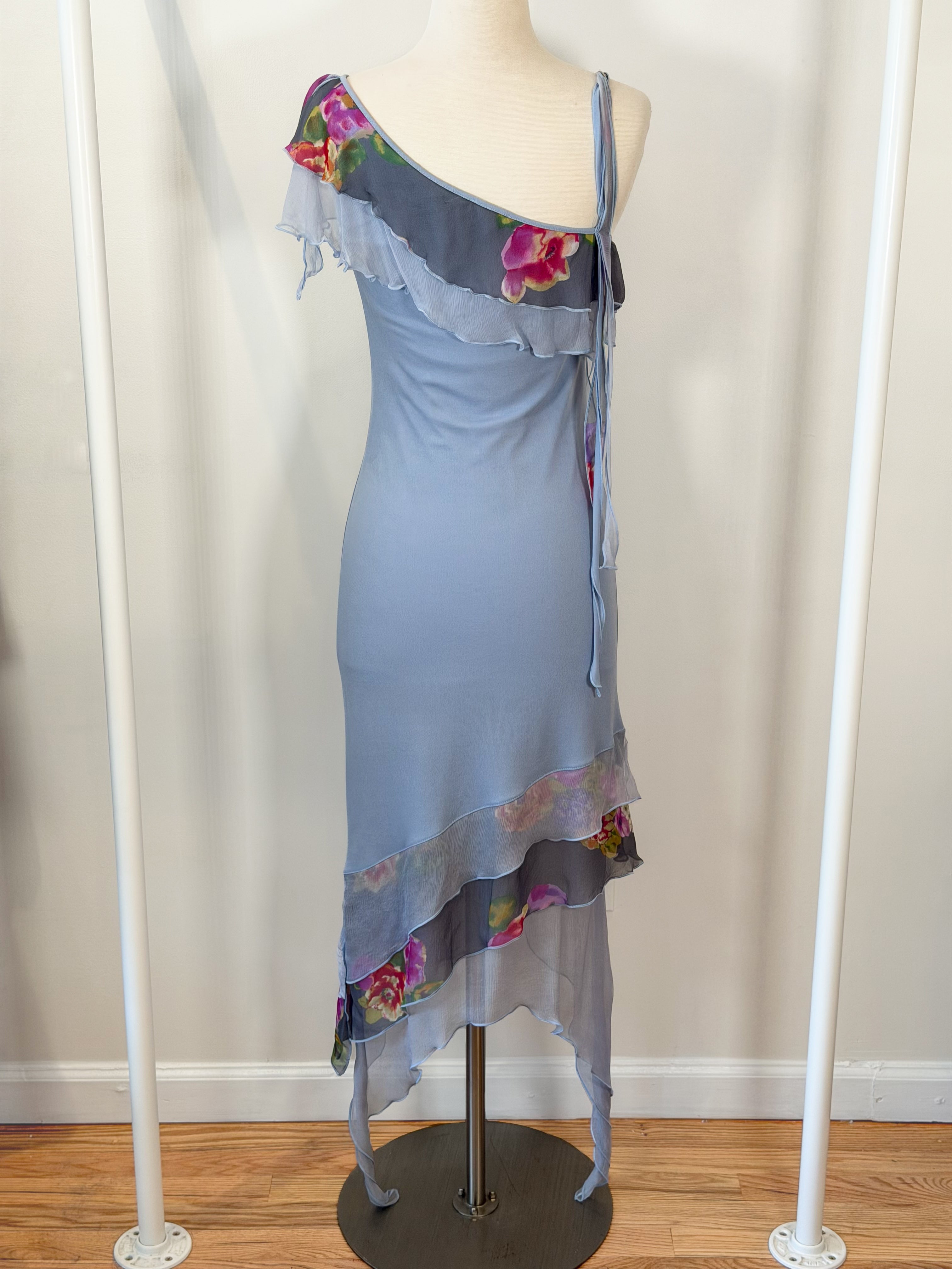 Y2K Roberta Scarpa Italian mermaid fairy asymmetrical dress S-M