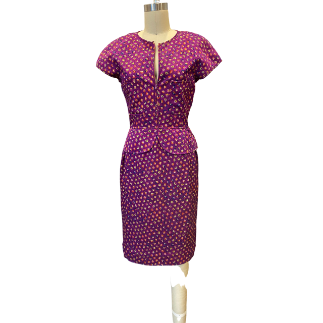 Vintage Valentino Boutique floral print silk dress Pimbeche Vintage