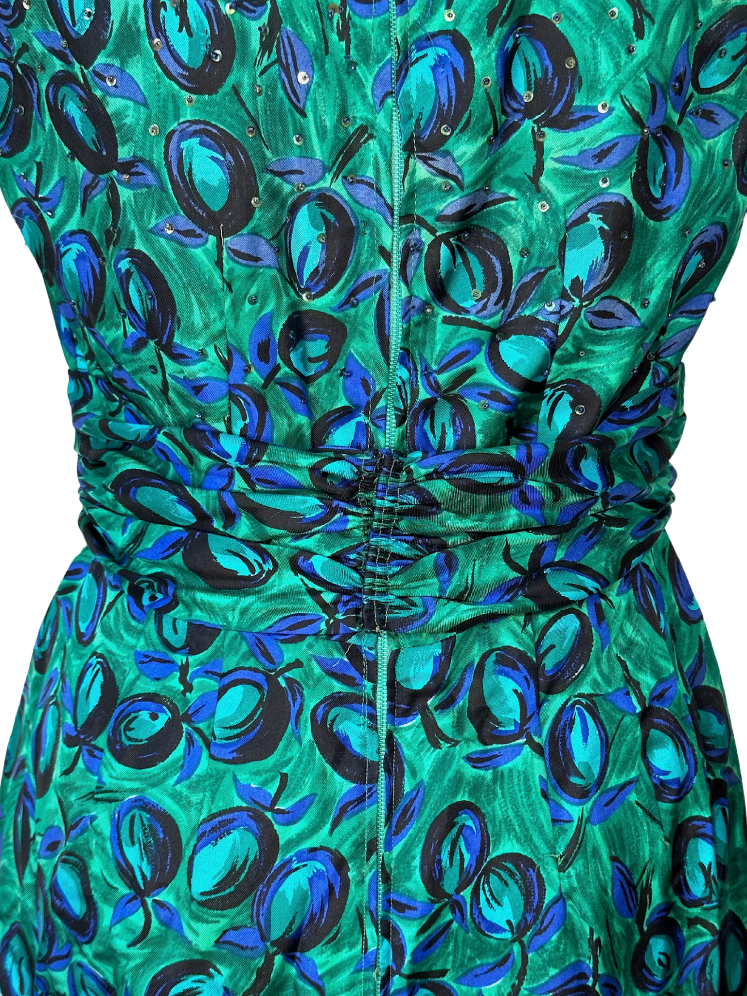 Vintage 1950s Adele Simpson Floral Dress - S - M