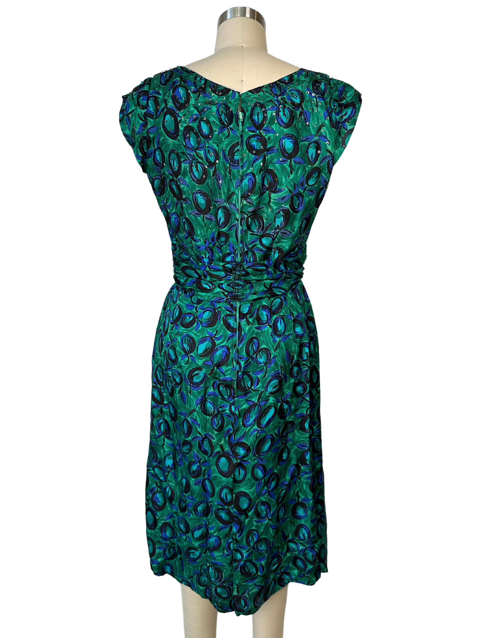 Vintage 1950s Adele Simpson Floral Dress - S - M