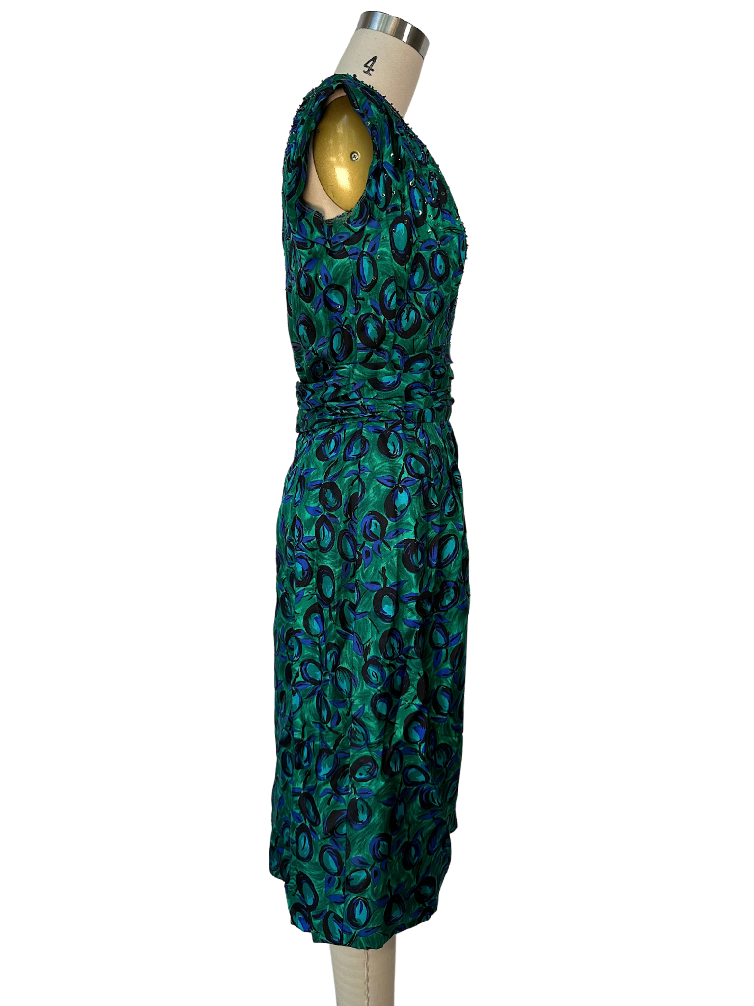 Vintage 1950s Adele Simpson Floral Dress - S - M