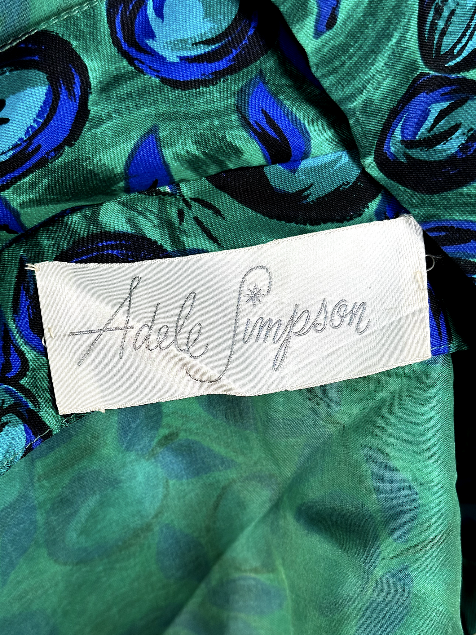 Vintage 1950s Adele Simpson Floral Dress - S - M