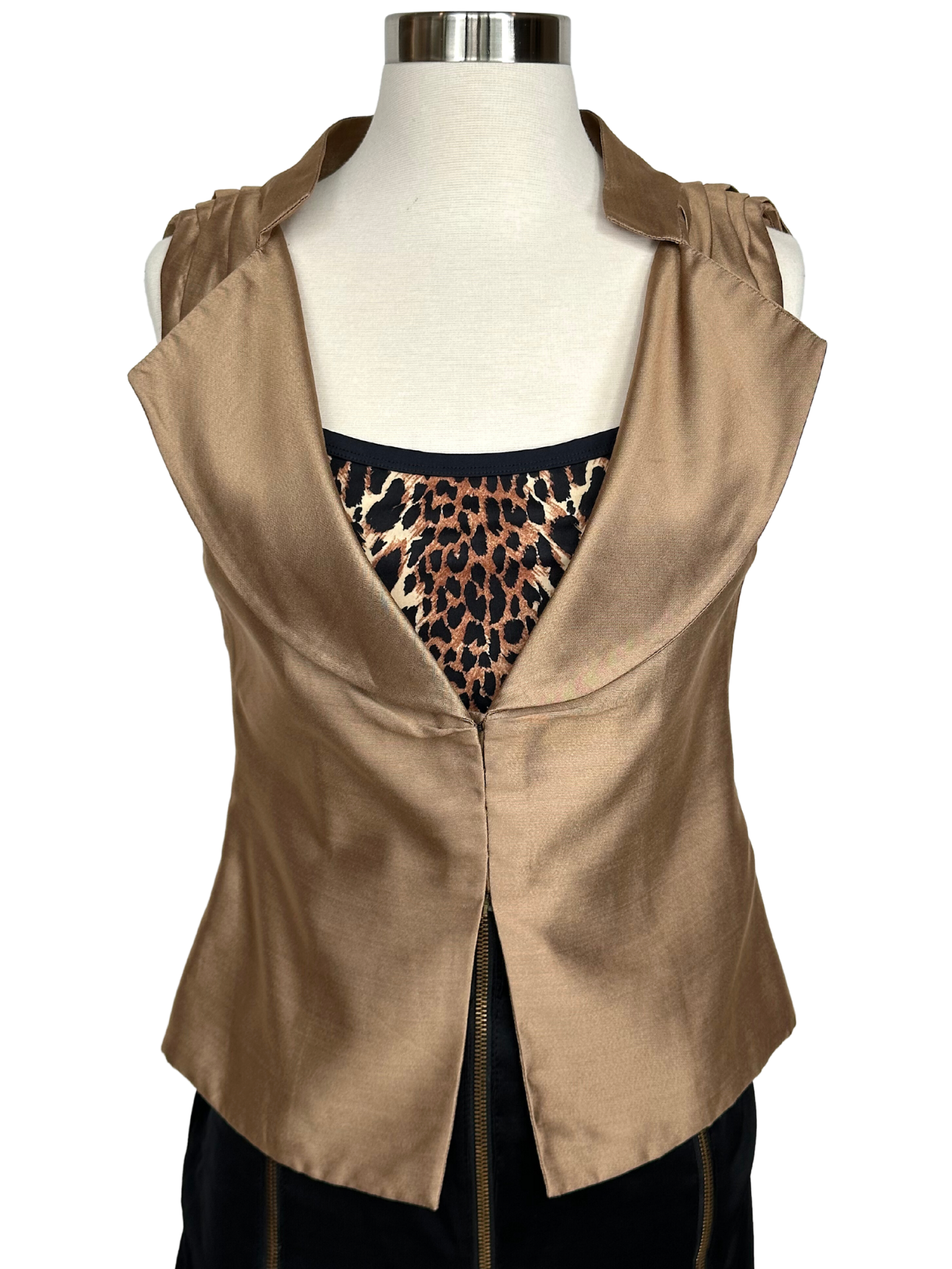 Vintage 1990s Christian LaCroix Paris Mettalic Vest Top - S/M