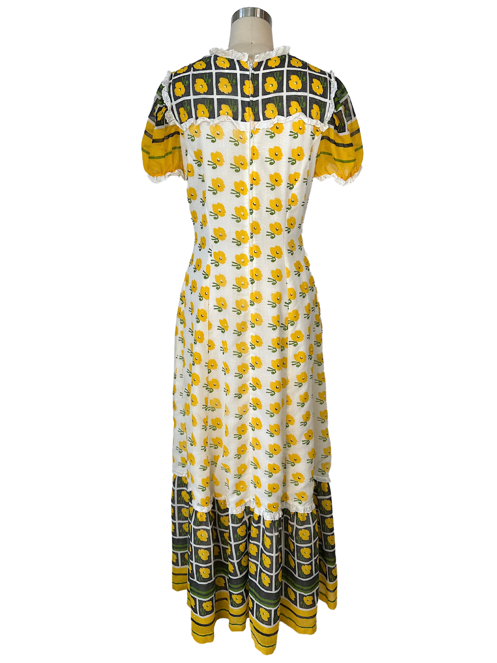 Vintage 70s French Cottagecore Prairie Dress - S - M