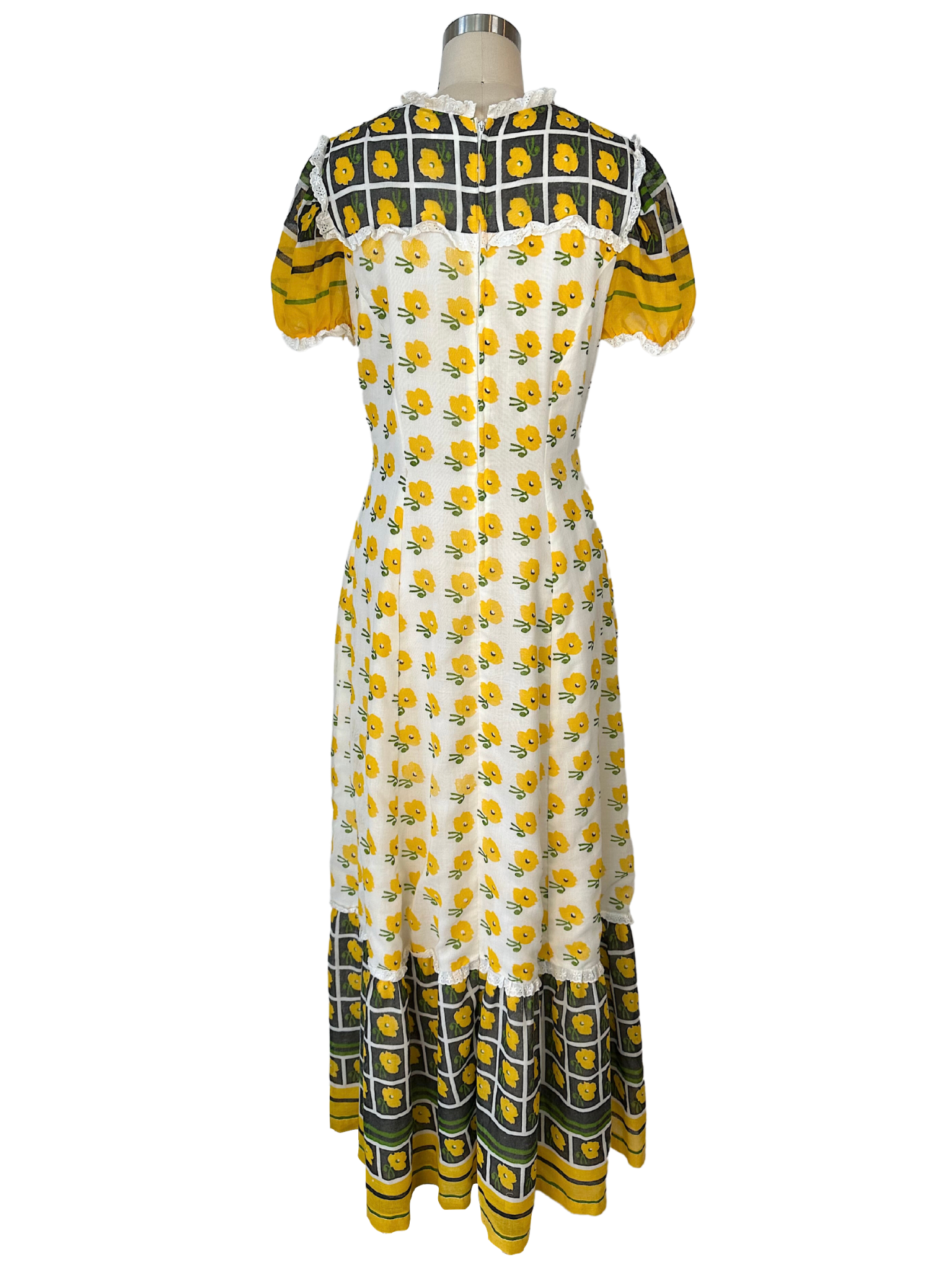 Vintage 70s French Cottagecore Prairie Dress - S - M