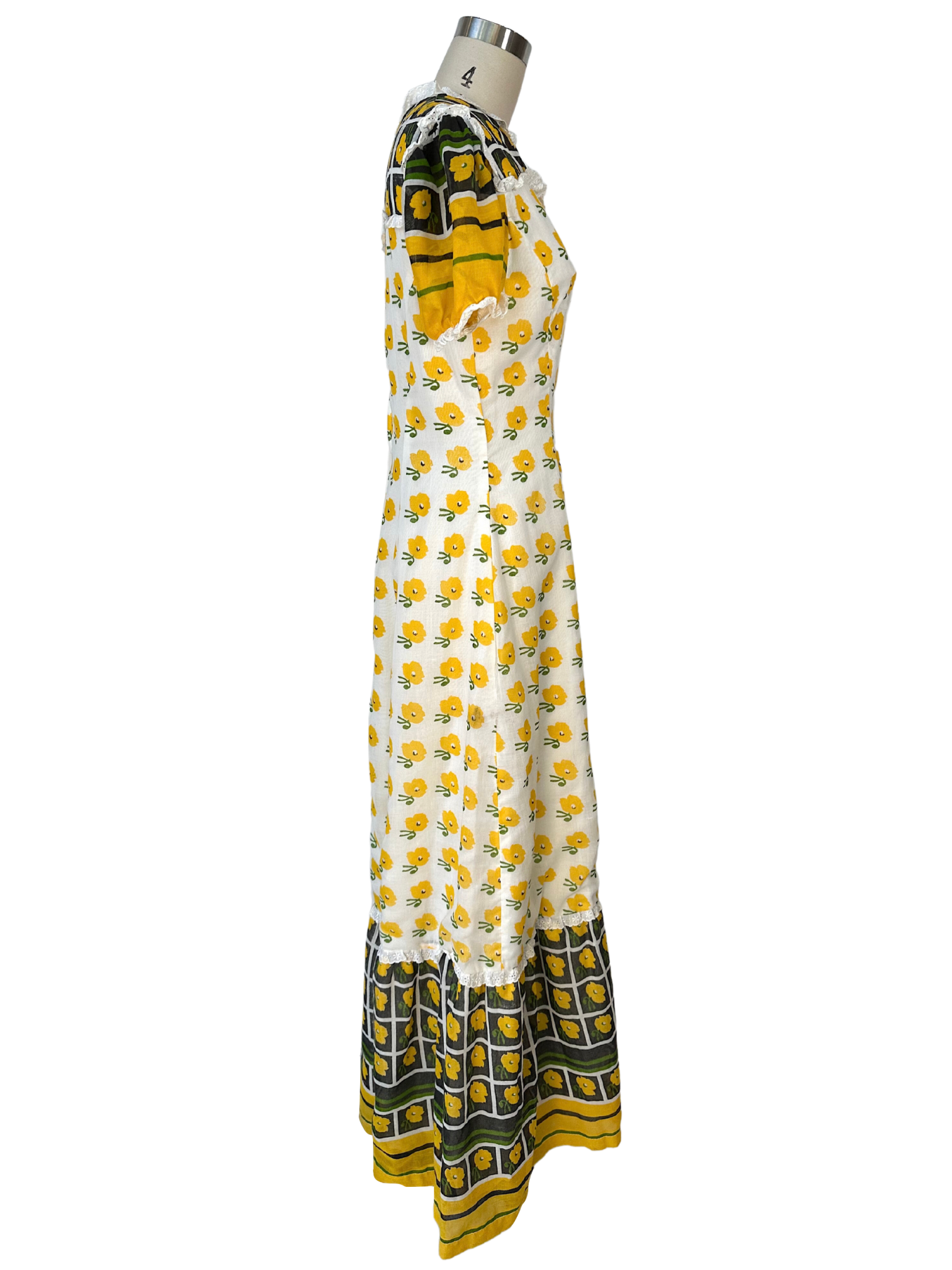 Vintage 70s French Cottagecore Prairie Dress - S - M