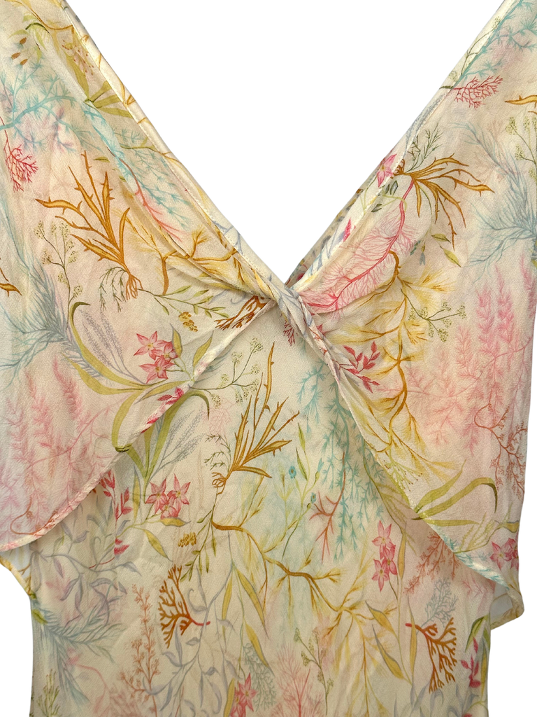 Vintage Y2K Diane von Furstenberg Silk Foliage Slip Dress - XS