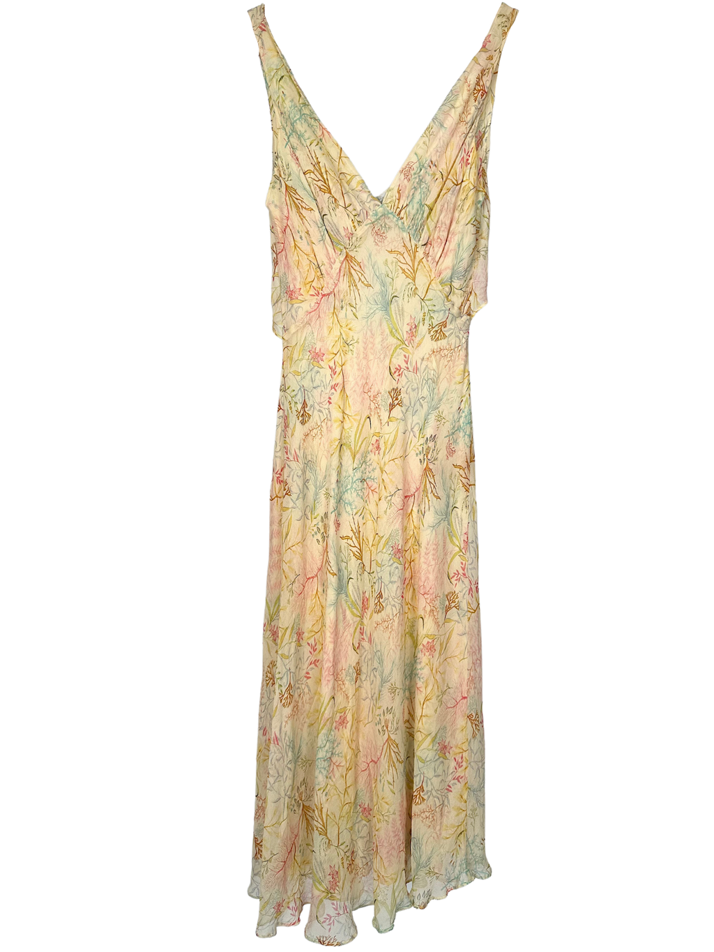 Vintage Y2K Diane von Furstenberg Silk Foliage Slip Dress - XS