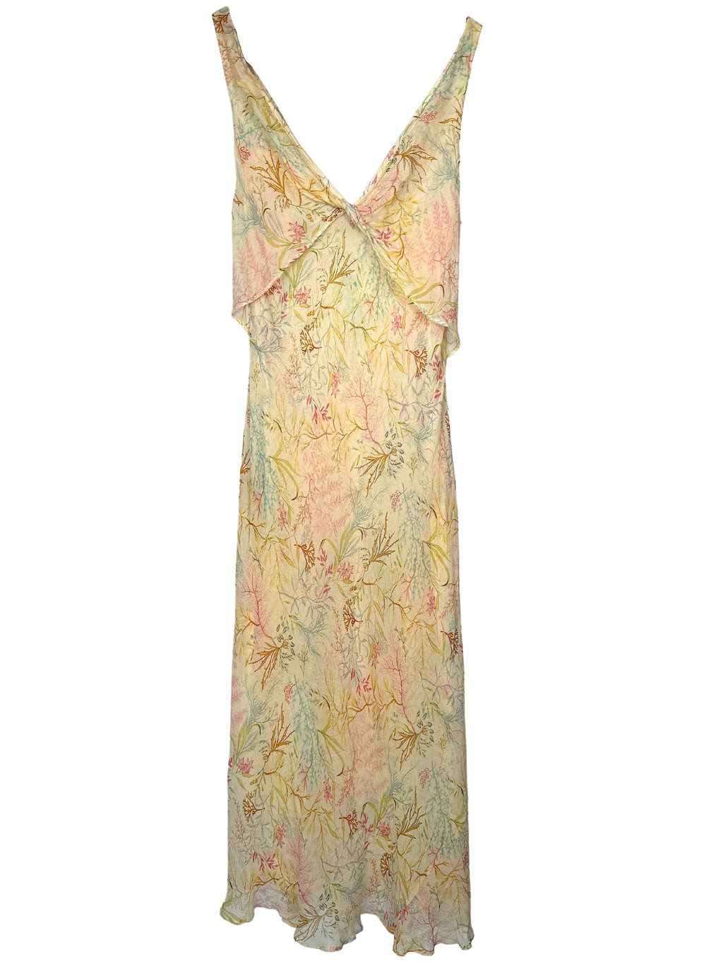 Vintage Y2K Diane von Furstenberg Silk Foliage Slip Dress - XS