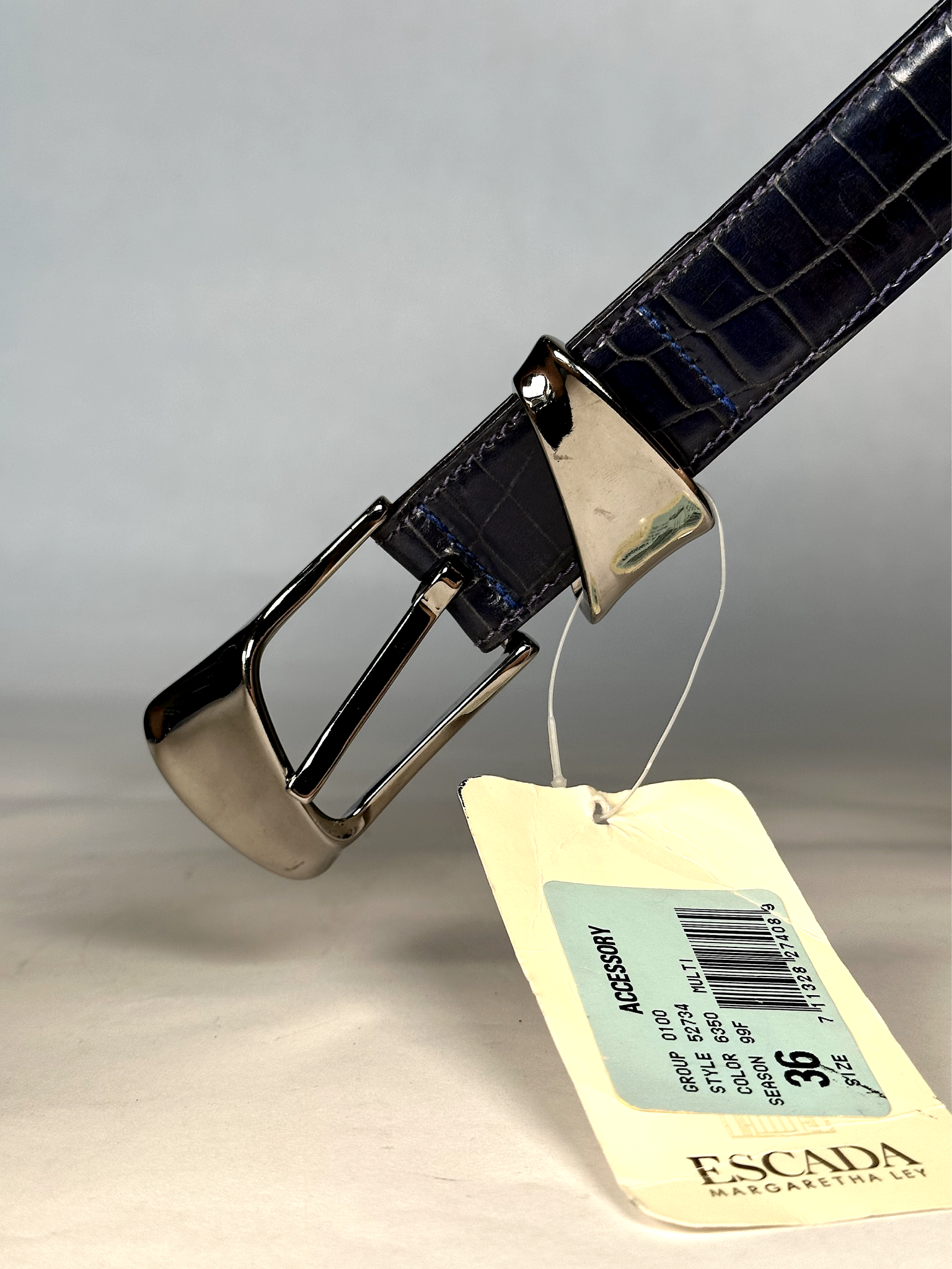 NWT Y2K Escada Blue Leather Belt - S