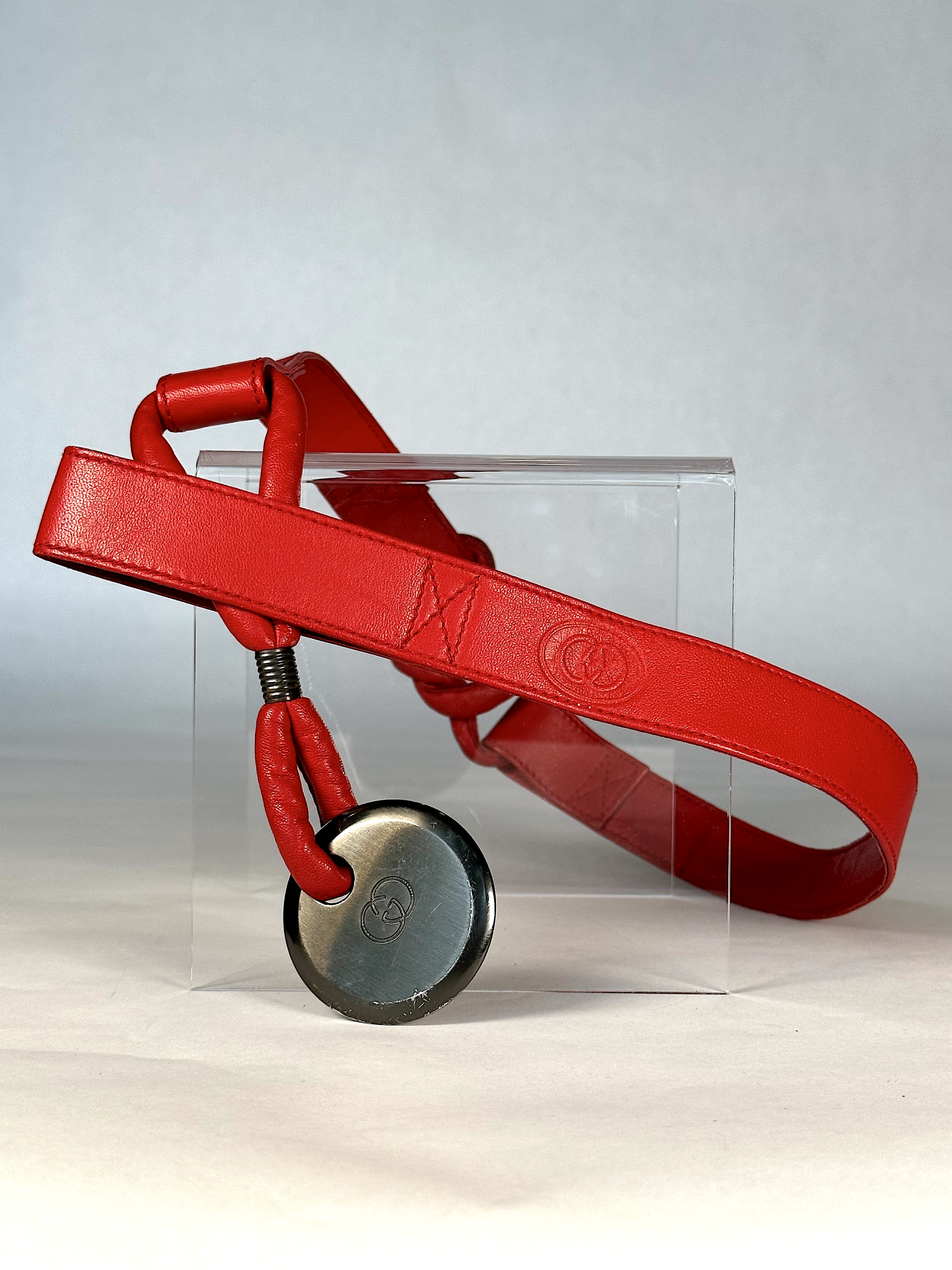 Vintage Red Gucci Hanging Waist Belt - XS - S