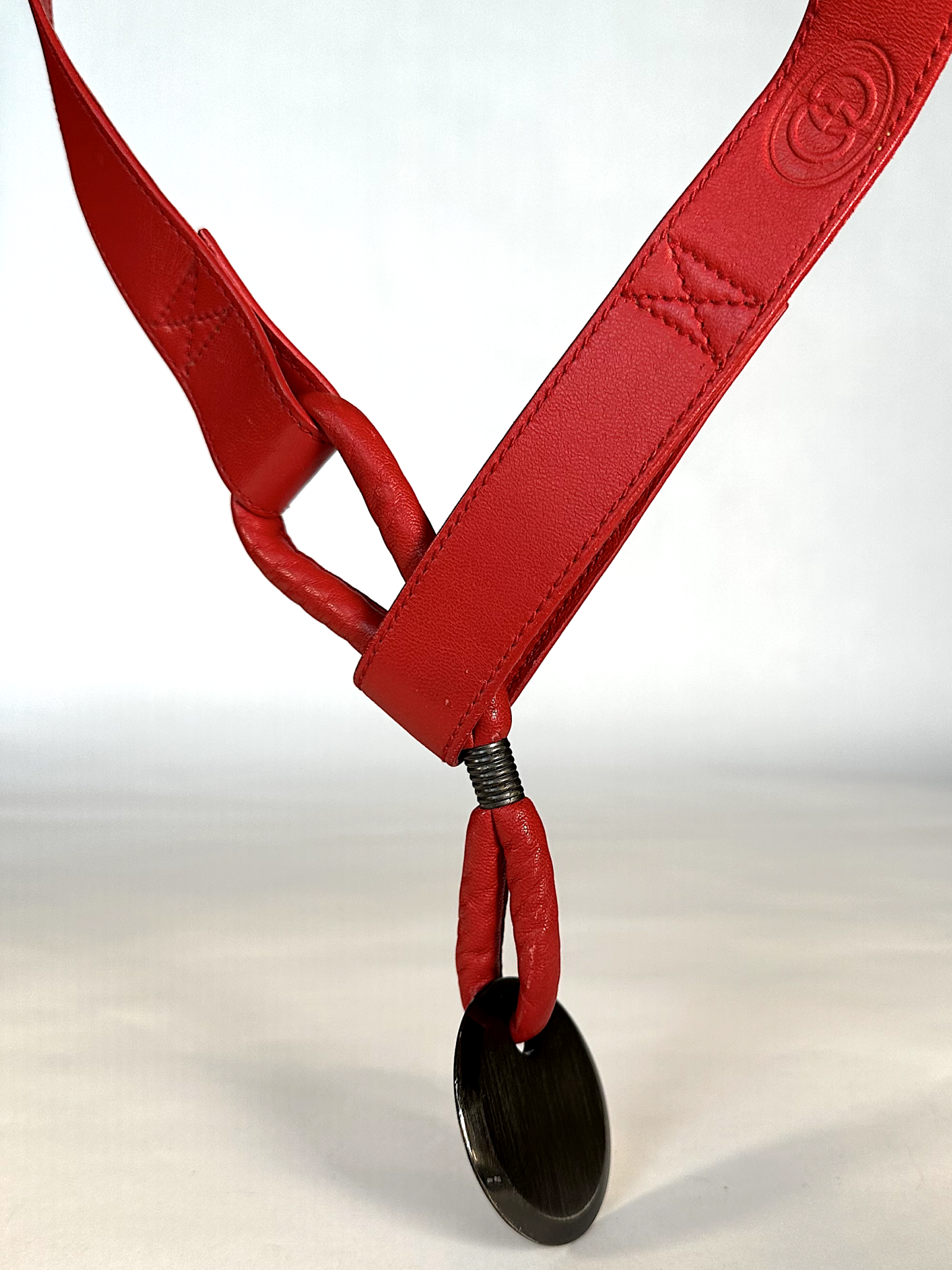 Vintage Red Gucci Hanging Waist Belt - XS - S