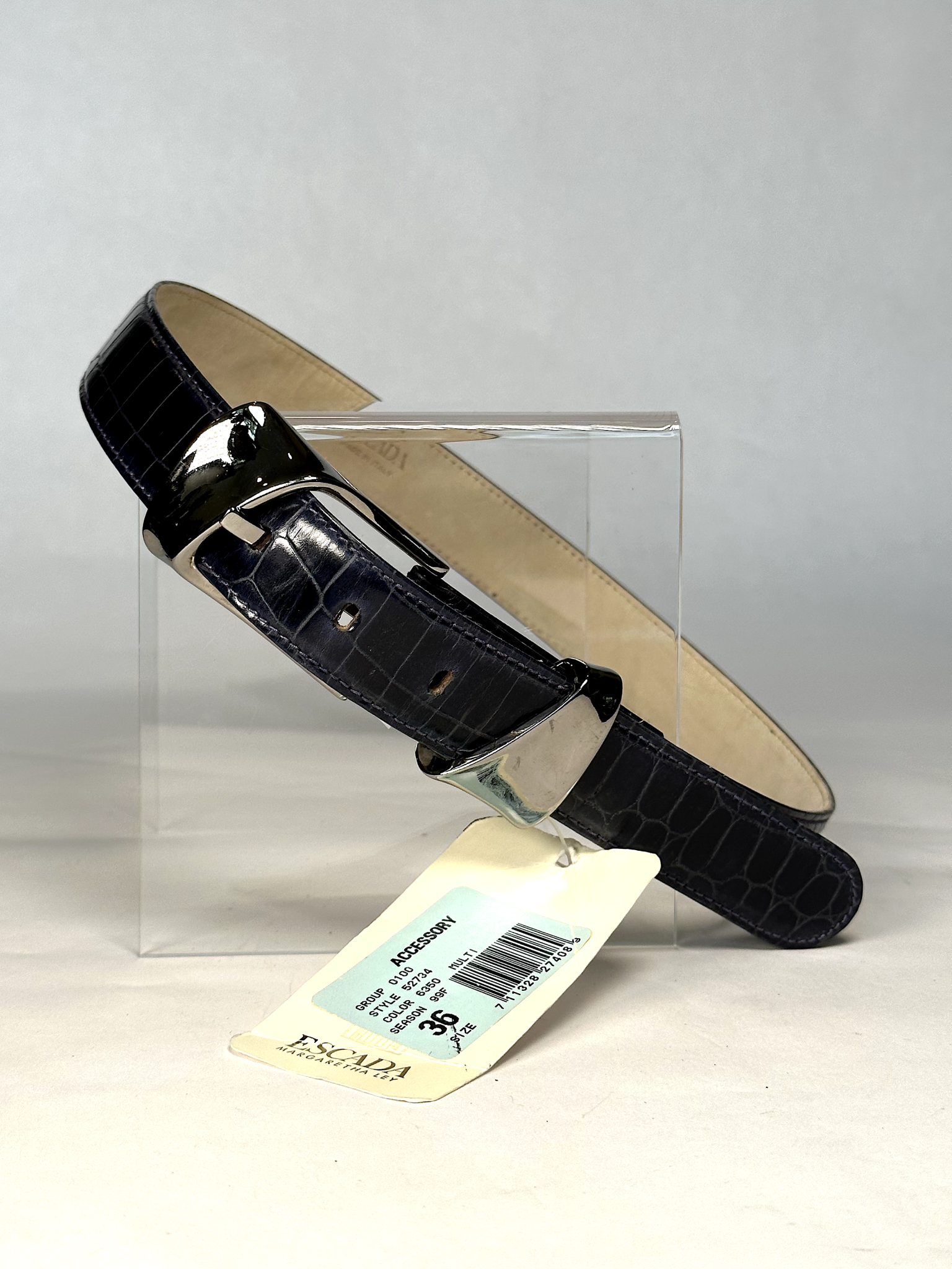 NWT Y2K Escada Blue Leather Belt - S