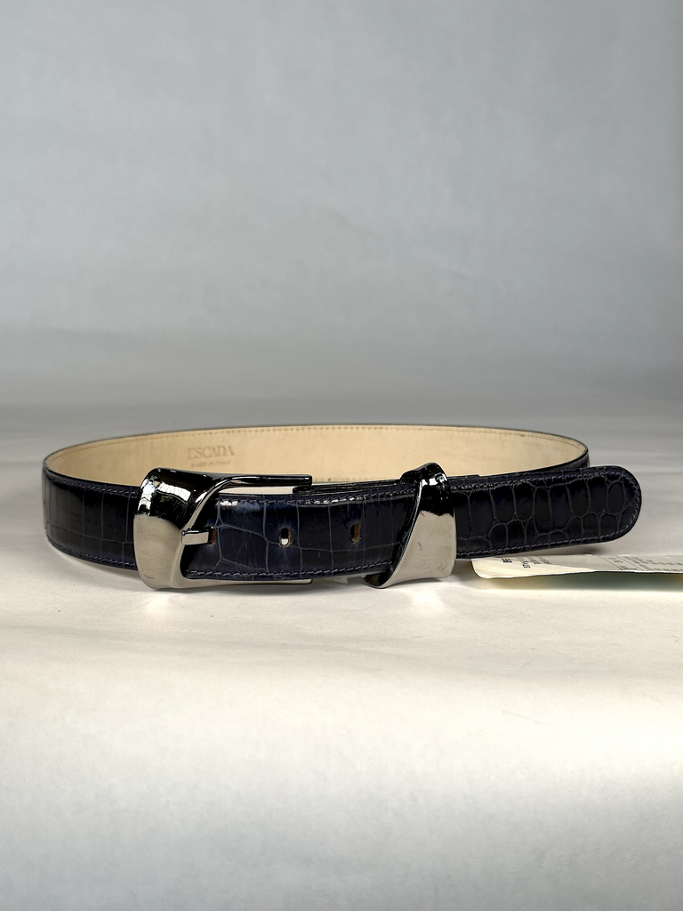 NWT Y2K Escada Blue Leather Belt - S