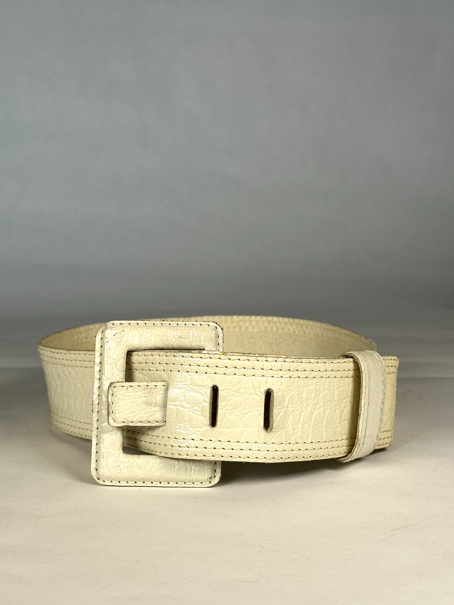 Vintage Saint Laurent Ivory Belt - S