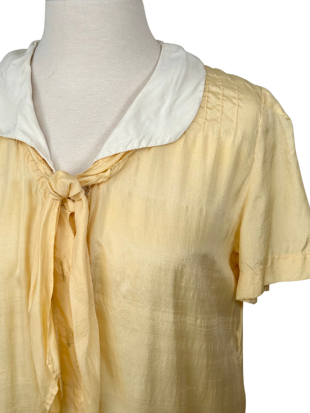 Vintage 1920s Yellow Cotton Flapper Dress - M