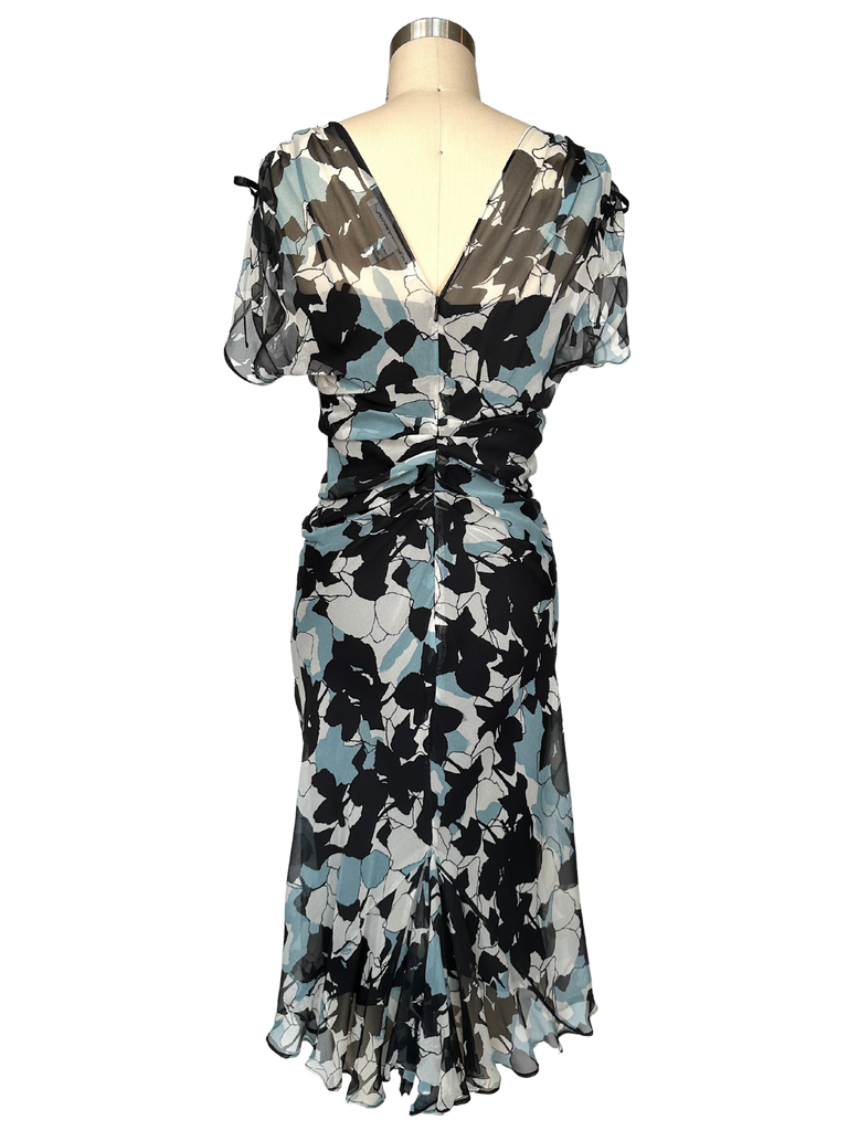 Vintage Y2K Diane von Furstenberg Silk Floral Dress - S