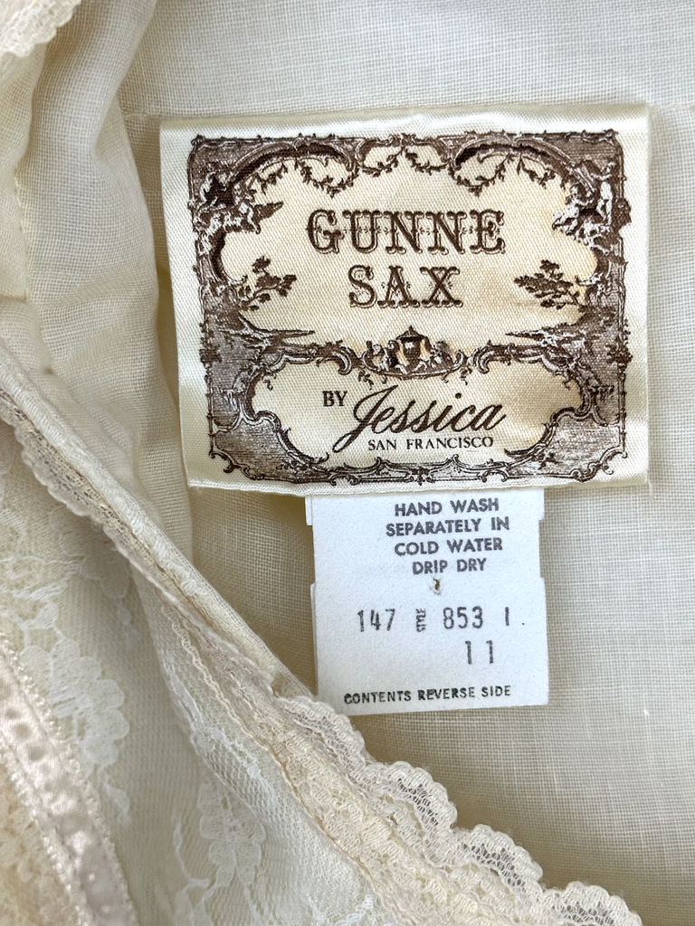 Vintage Gunne Sax Lace Maxi Cottagecore Dress - S - S/M