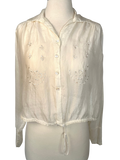 Vintage 1920s Embroidered Cotton Voile Blouse
