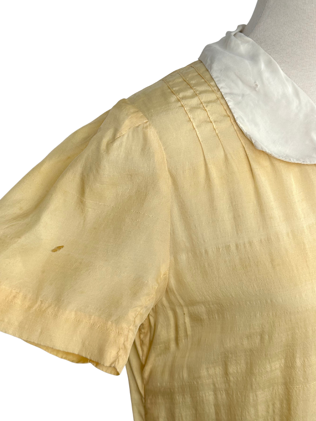 Vintage 1920s Yellow Cotton Flapper Dress - M