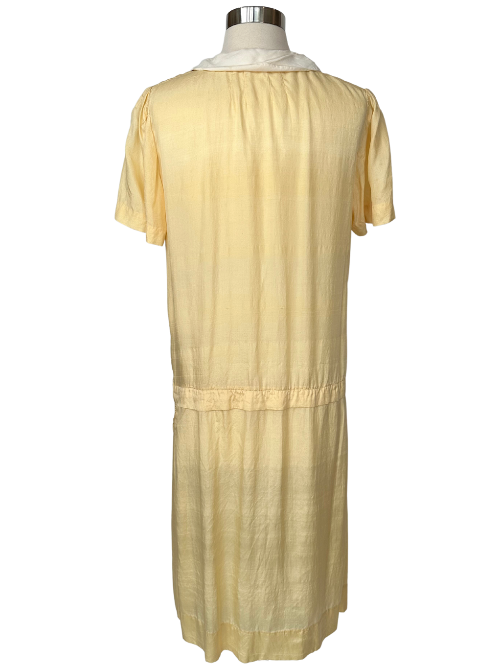 Vintage 1920s Yellow Cotton Flapper Dress - M