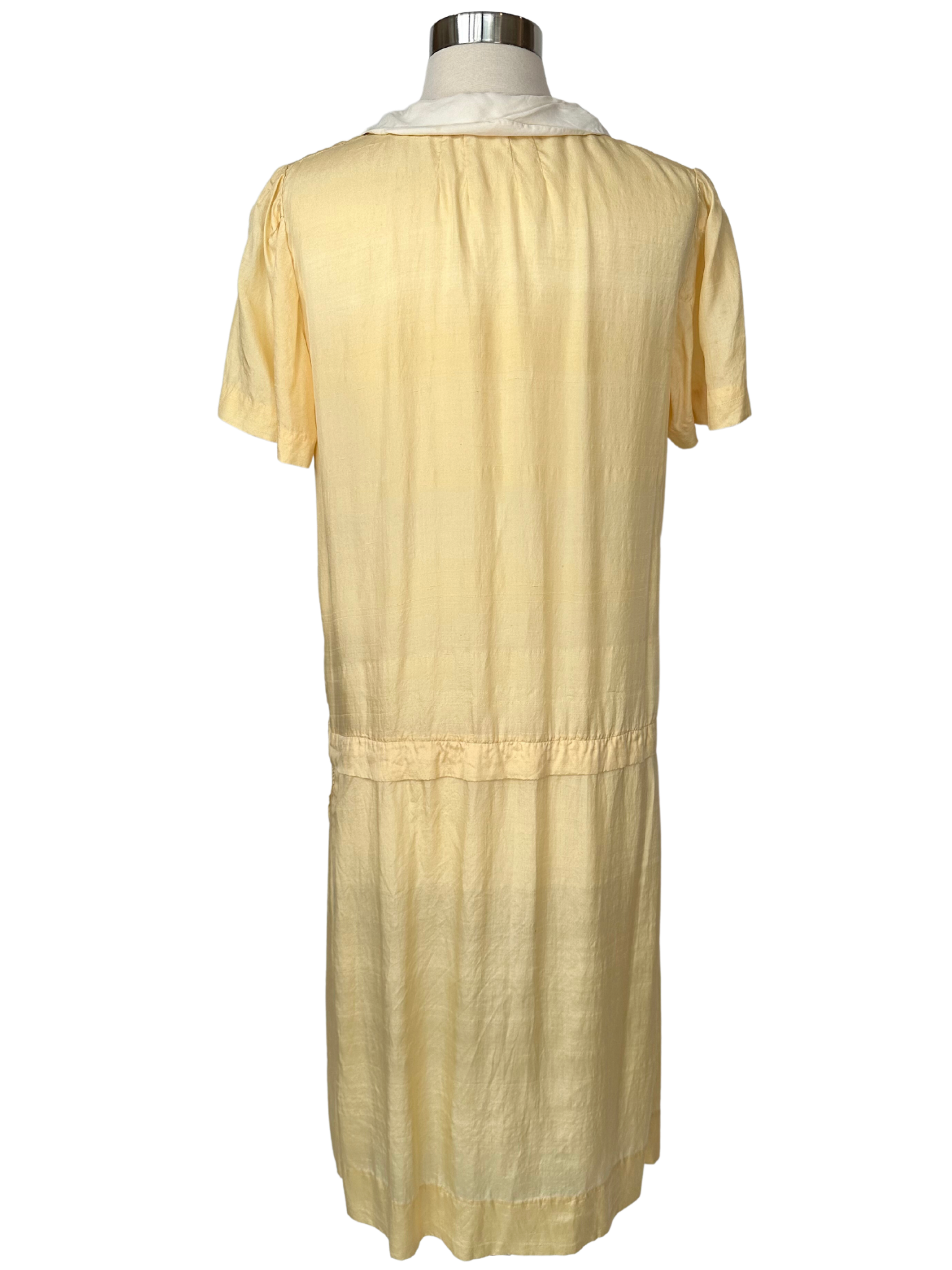 Vintage 1920s Yellow Cotton Flapper Dress - M