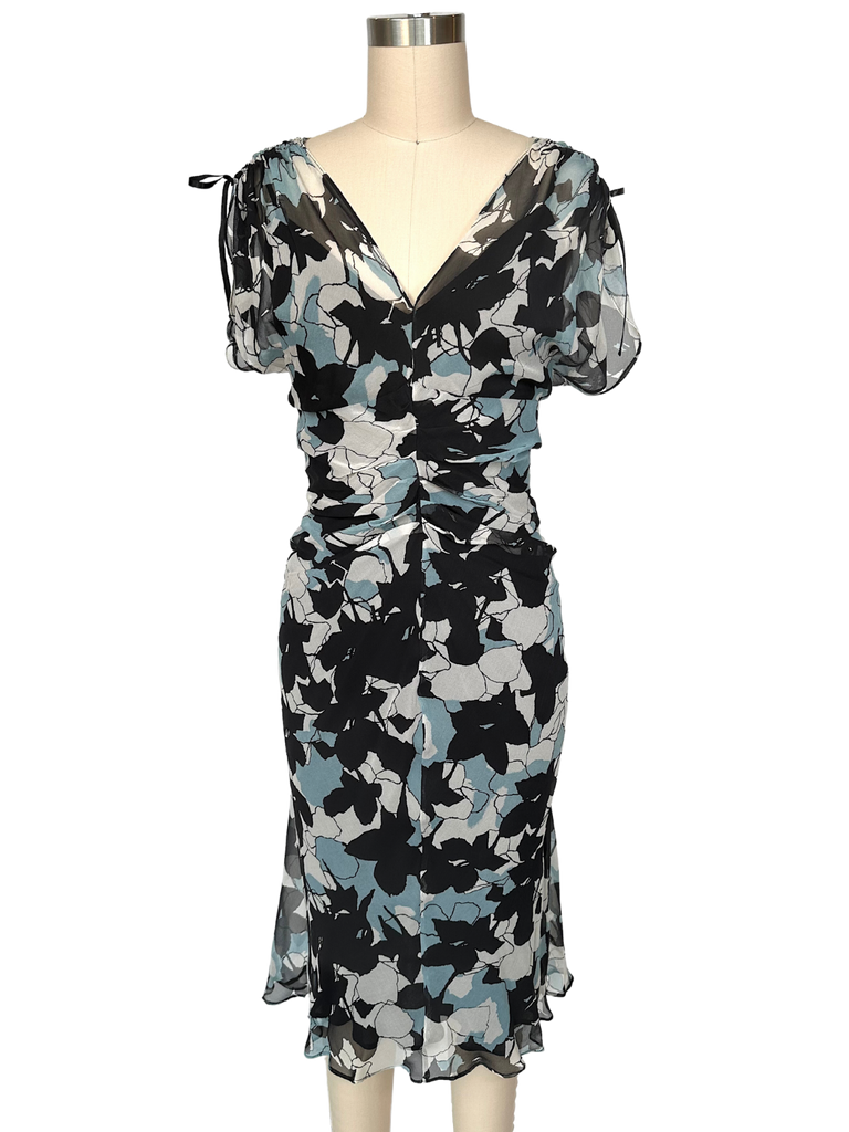 Vintage Y2K Diane von Furstenberg Silk Floral Dress - S