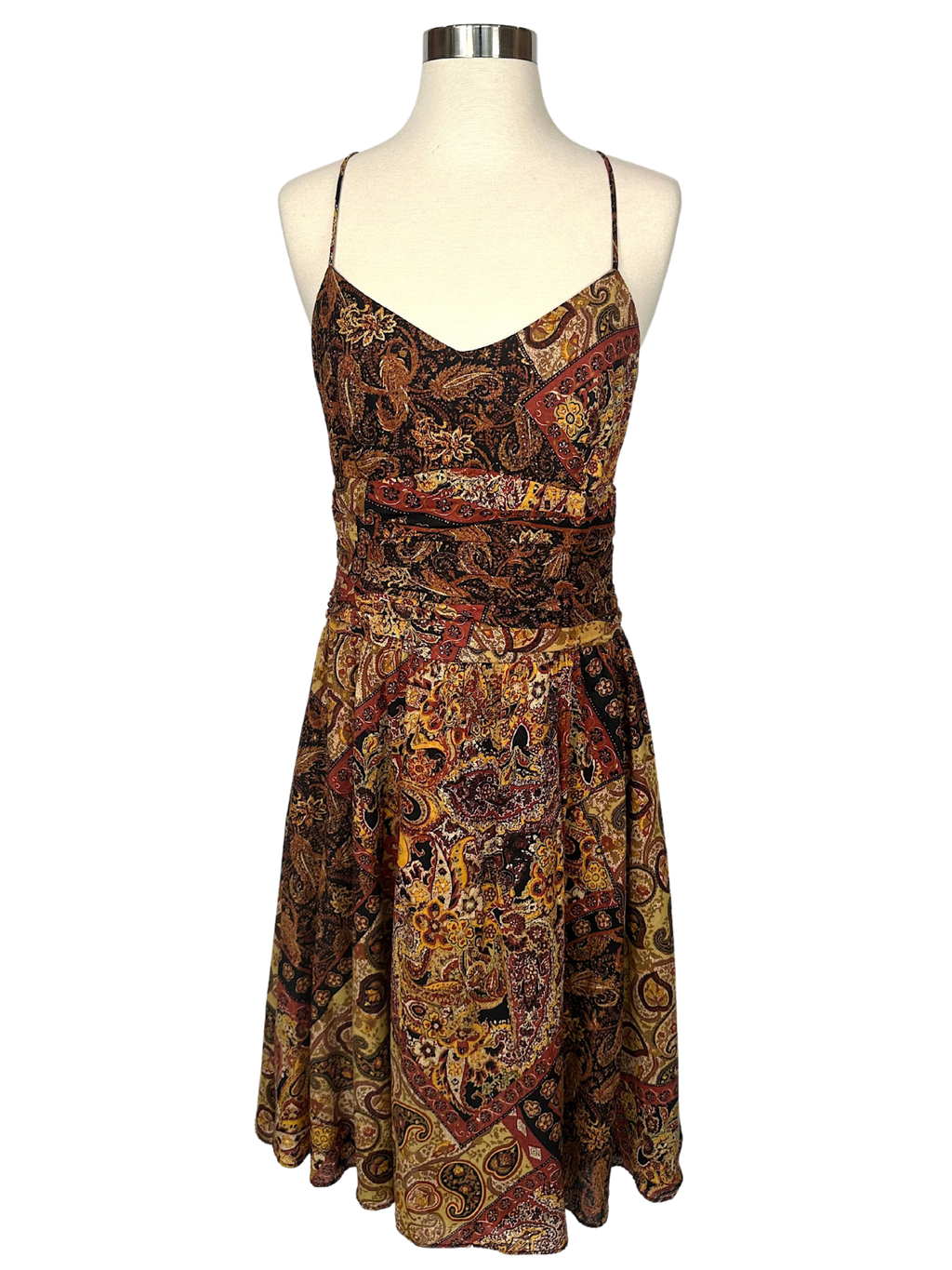 Vintage 1990s Positive Attitude Paisley Halter Dress - S - M