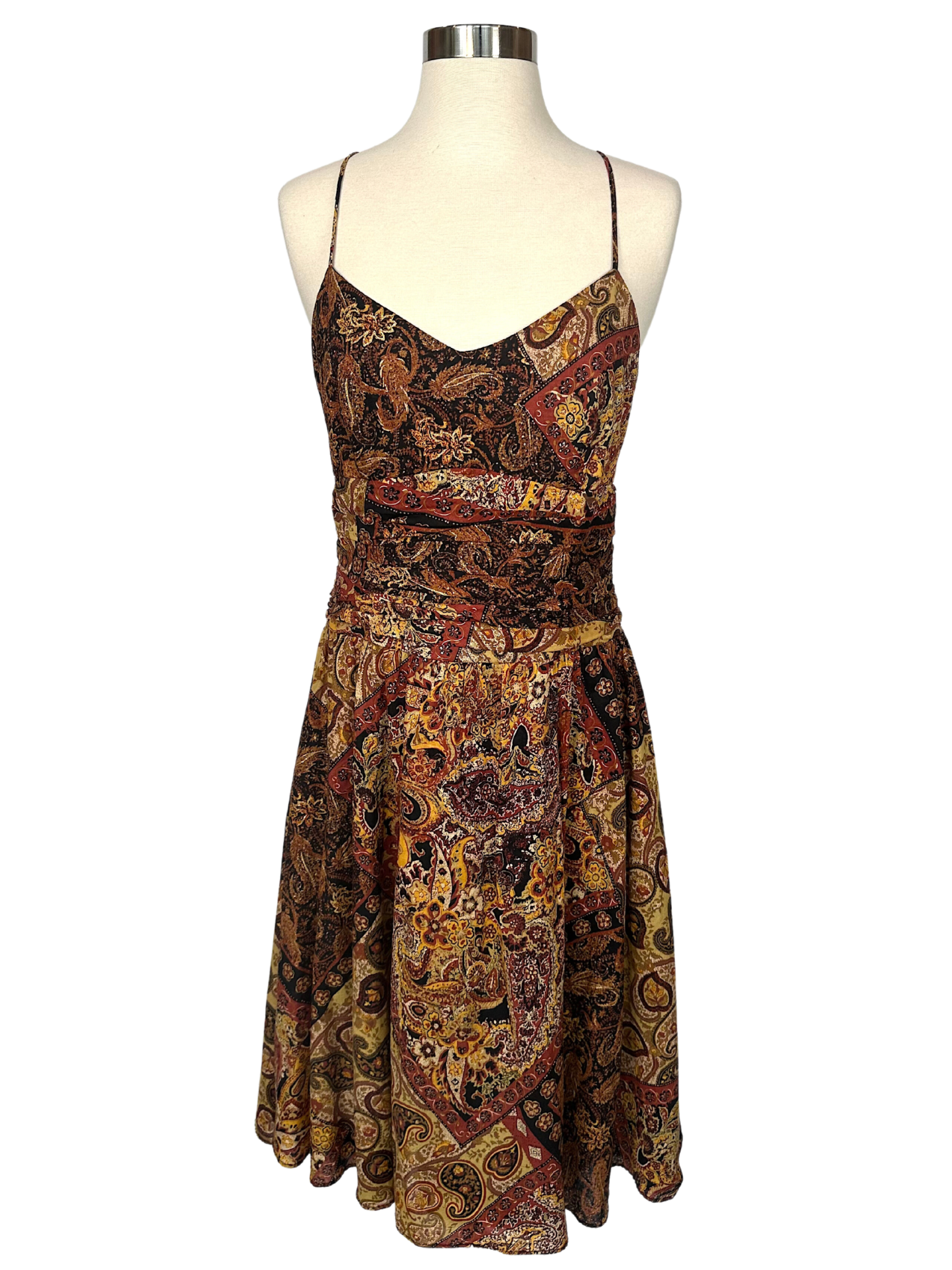 Vintage 1990s Positive Attitude Paisley Halter Dress - S - M