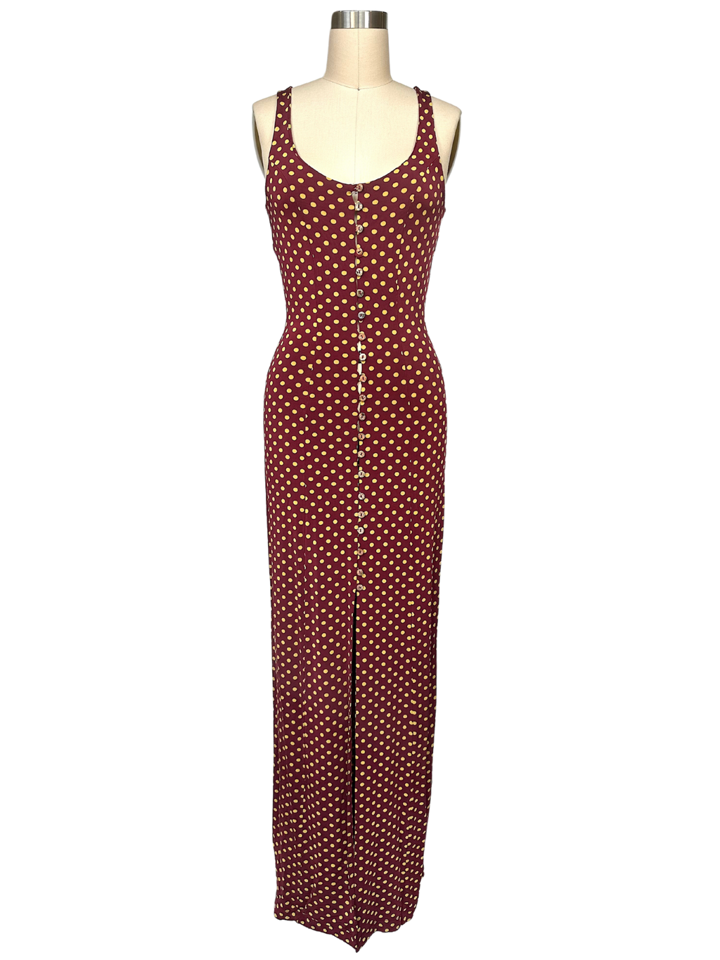 Vintage 90s Plein Sud Polka Dot Maxi Dress - S - S/M