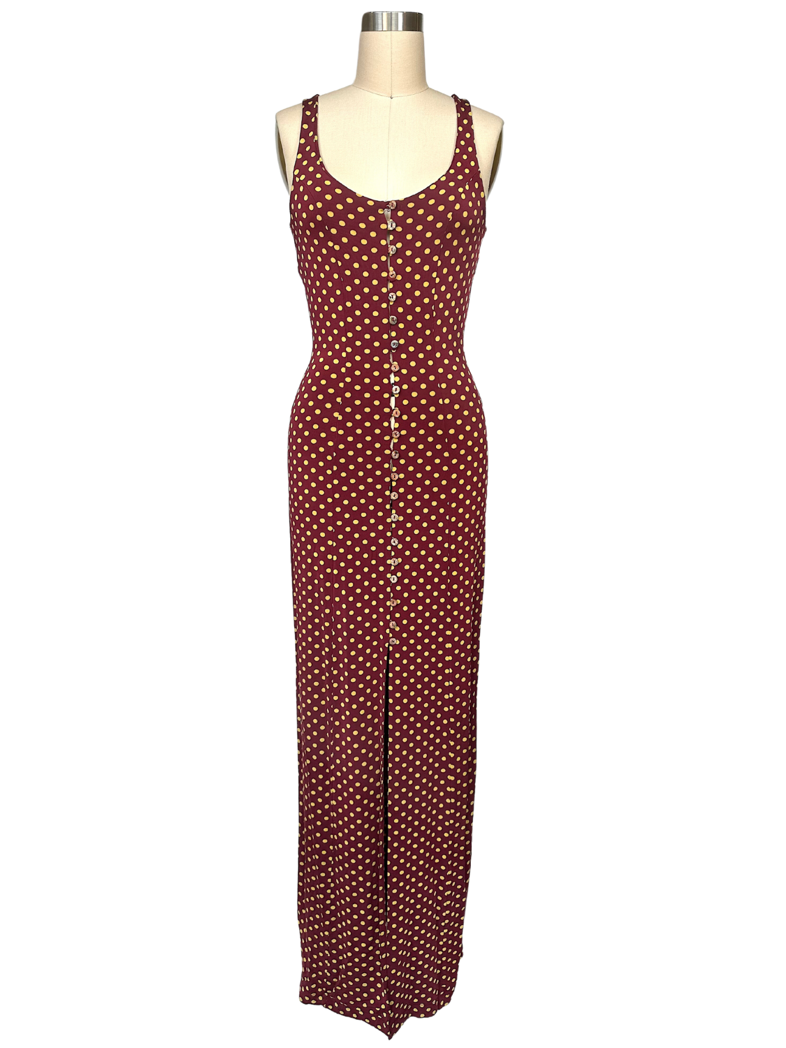 Vintage 90s Plein Sud Polka Dot Maxi Dress - S - S/M