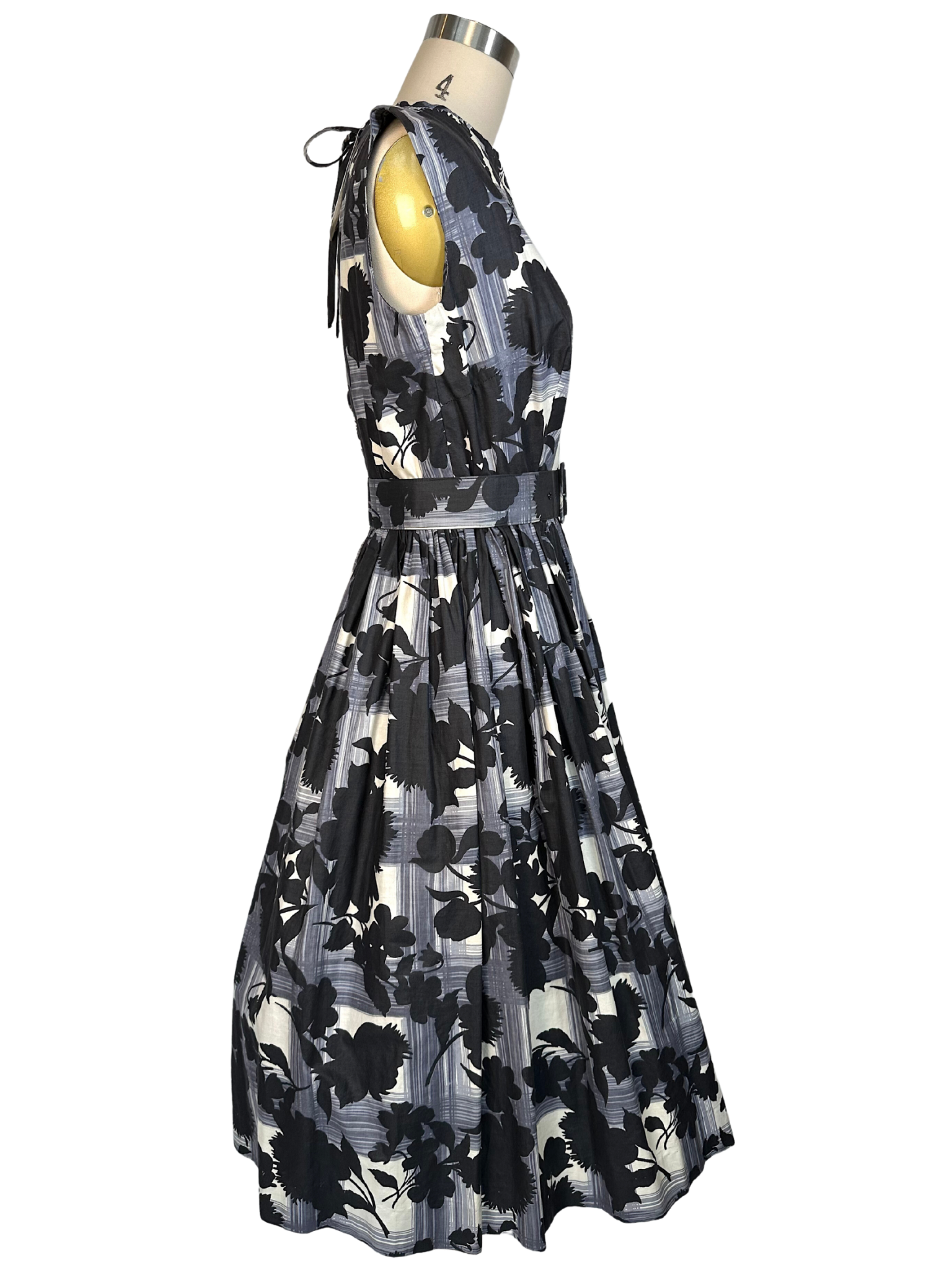 Vintage 1950s Melbray Floral Dress with Belt - S - M