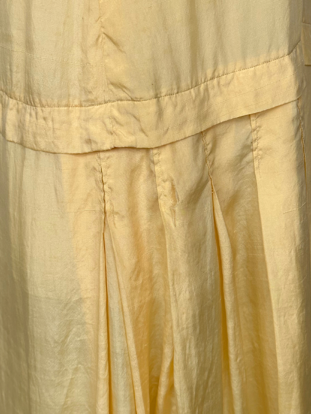 Vintage 1920s Yellow Cotton Flapper Dress - M
