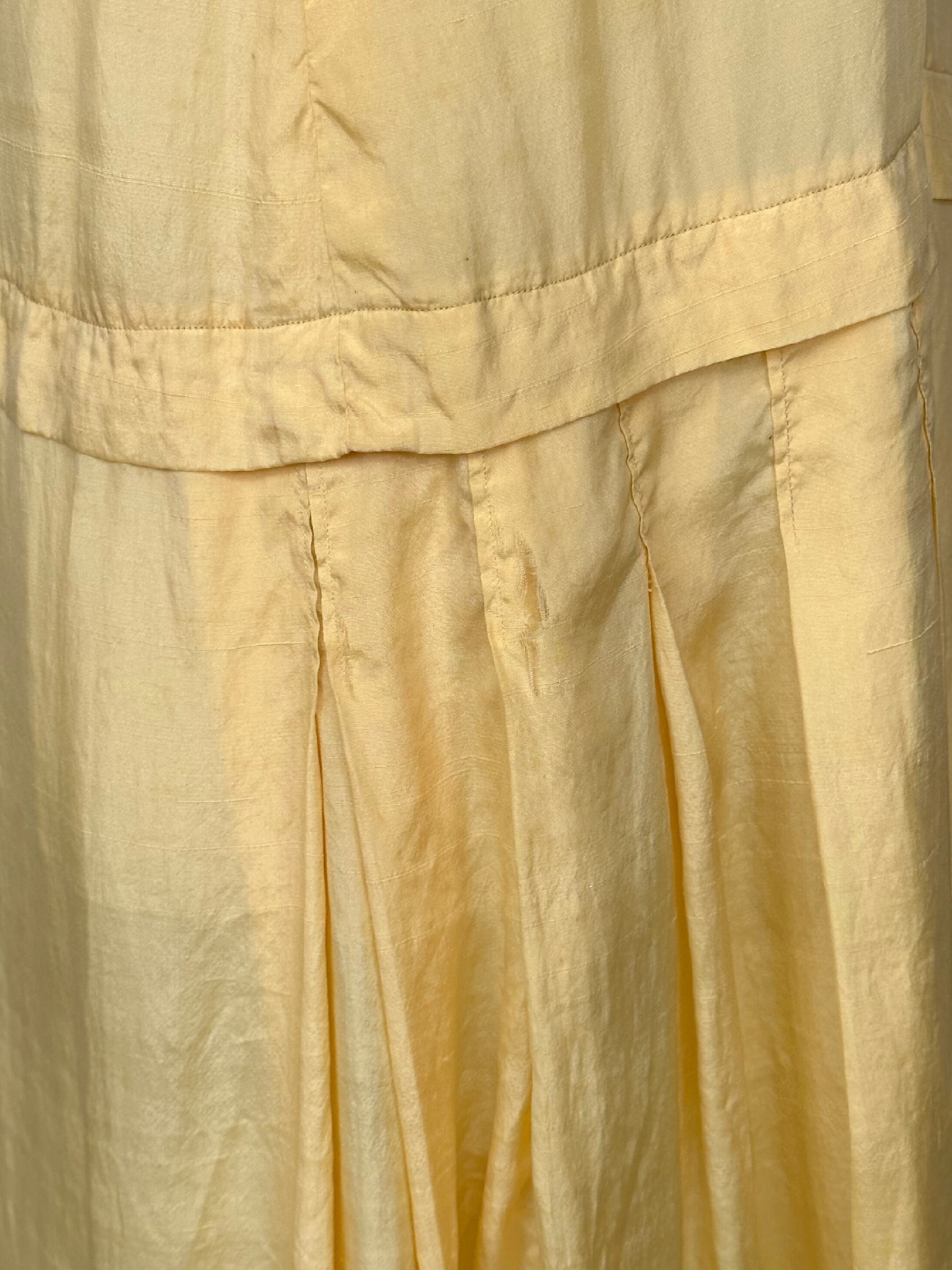 Vintage 1920s Yellow Cotton Flapper Dress - M