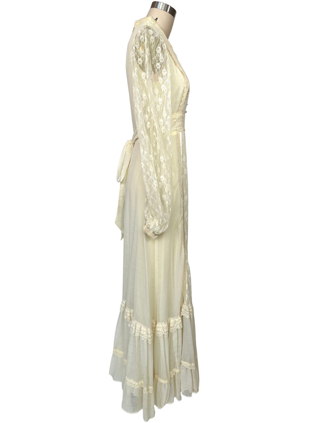 Vintage Gunne Sax Lace Maxi Cottagecore Dress - S - S/M