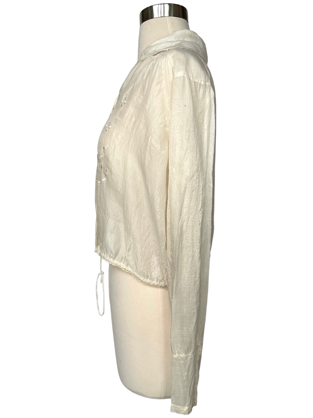 Vintage 1920s Embroidered Cotton Voile Blouse