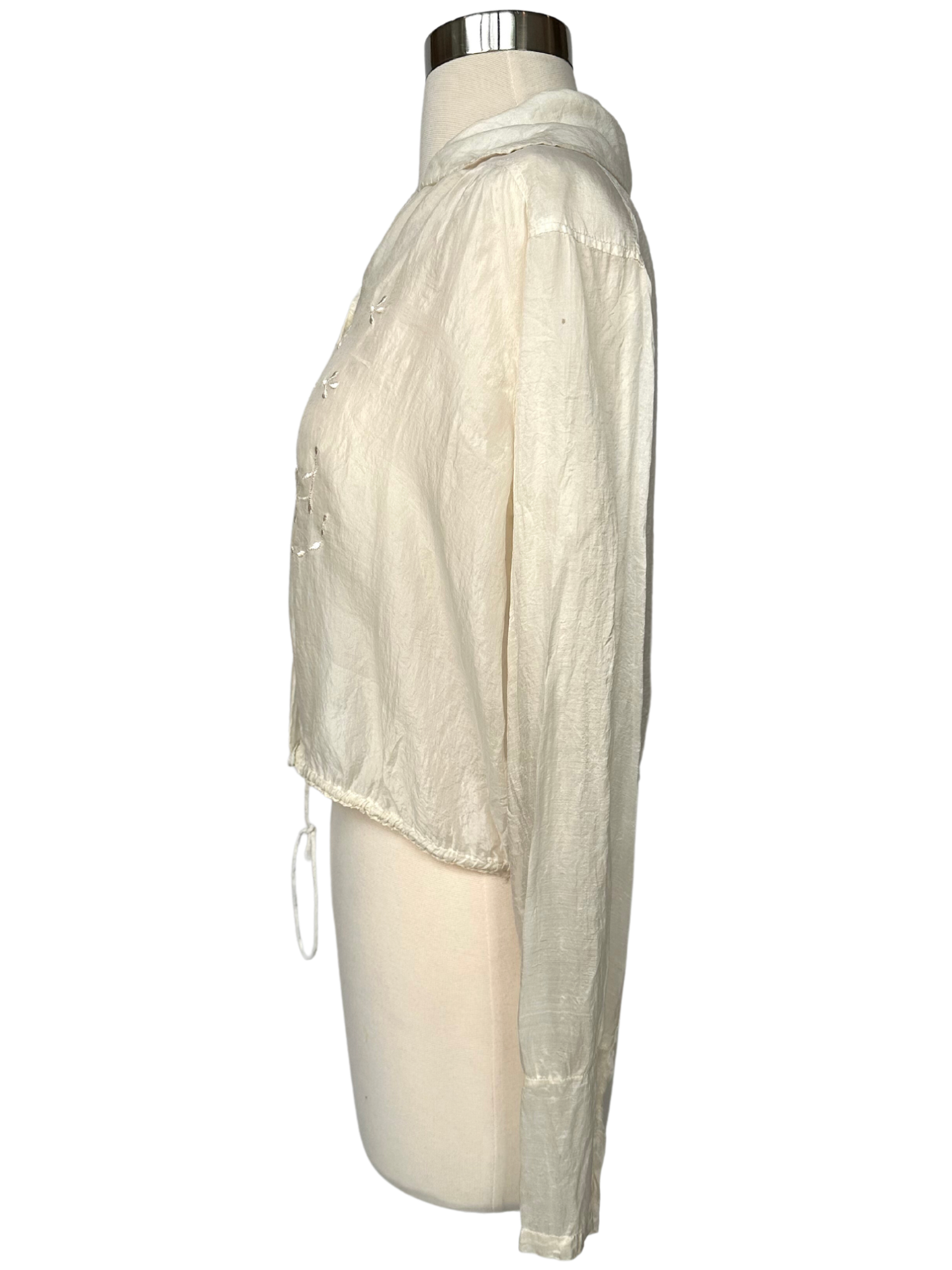 Vintage 1920s Embroidered Cotton Voile Blouse