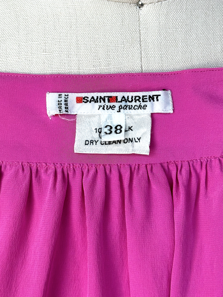 Vintage Silk Yves Saint Laurent Pink Blouse - S - M