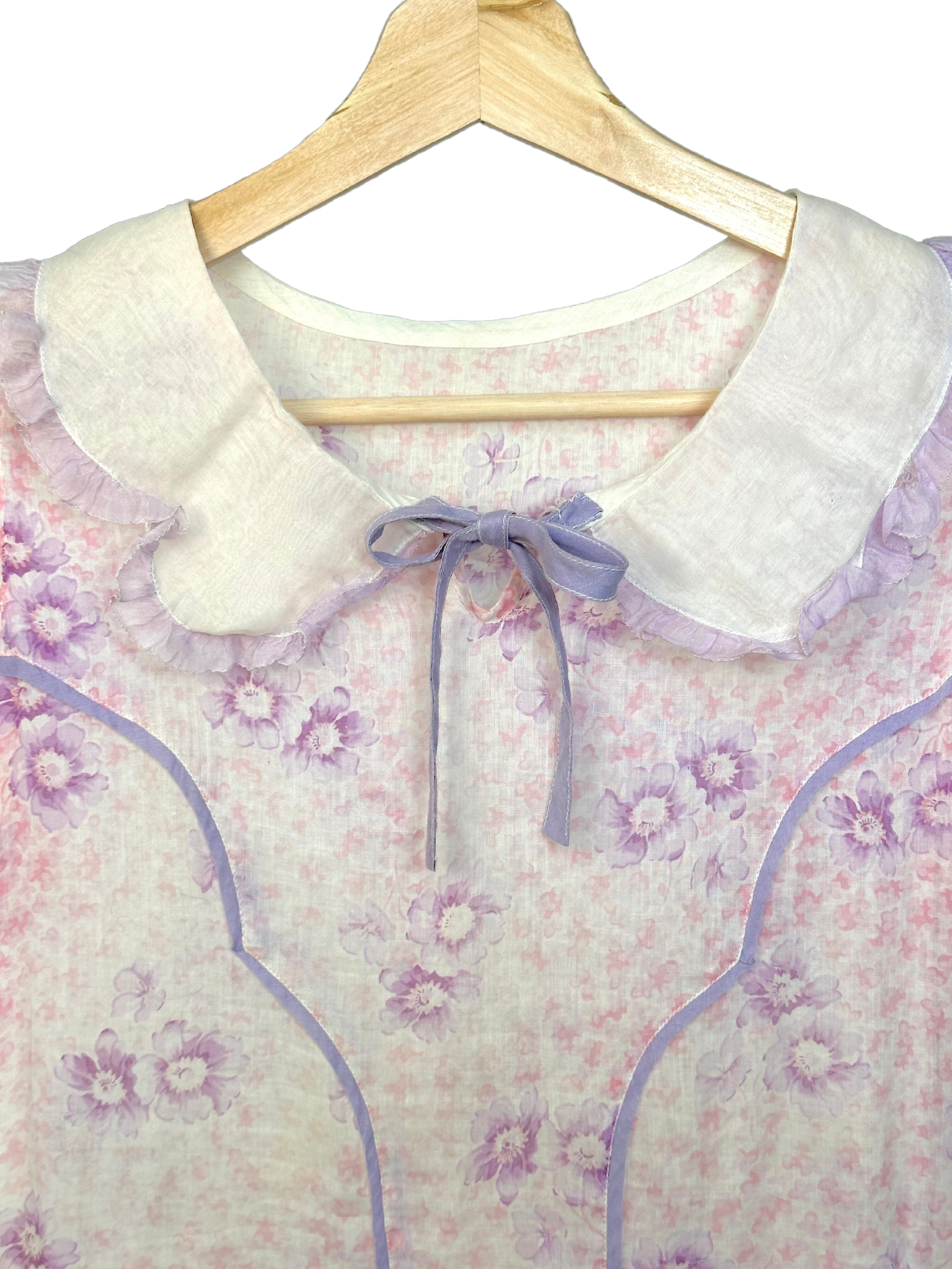 Vintage 1930s Pink Floral Cotton Dress - S