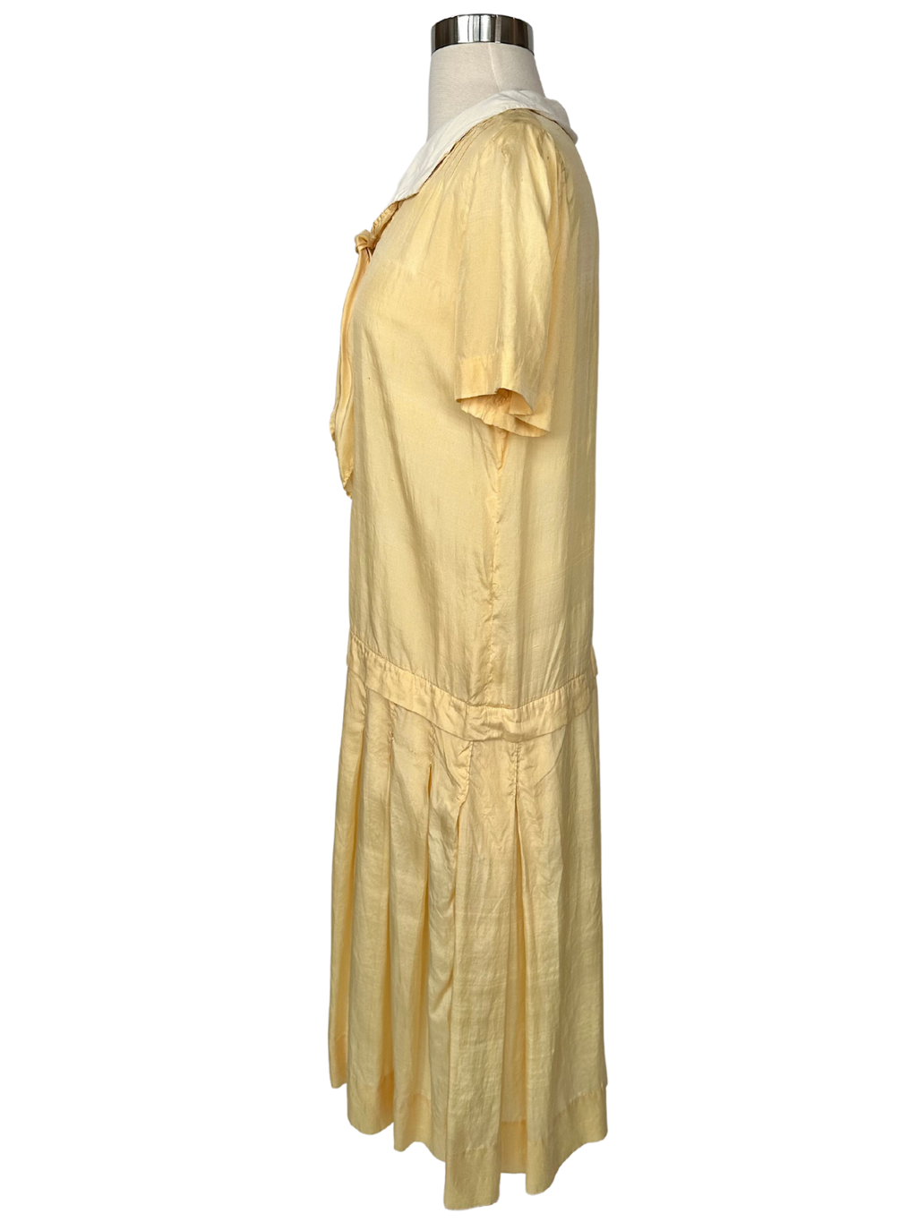 Vintage 1920s Yellow Cotton Flapper Dress - M