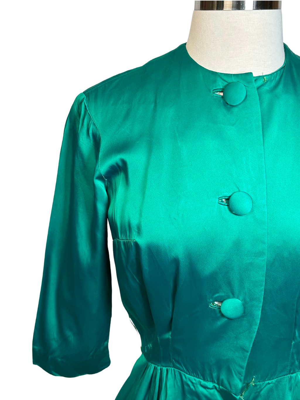 Vintage 1950s Suzy Perette Emerald Dress - XS