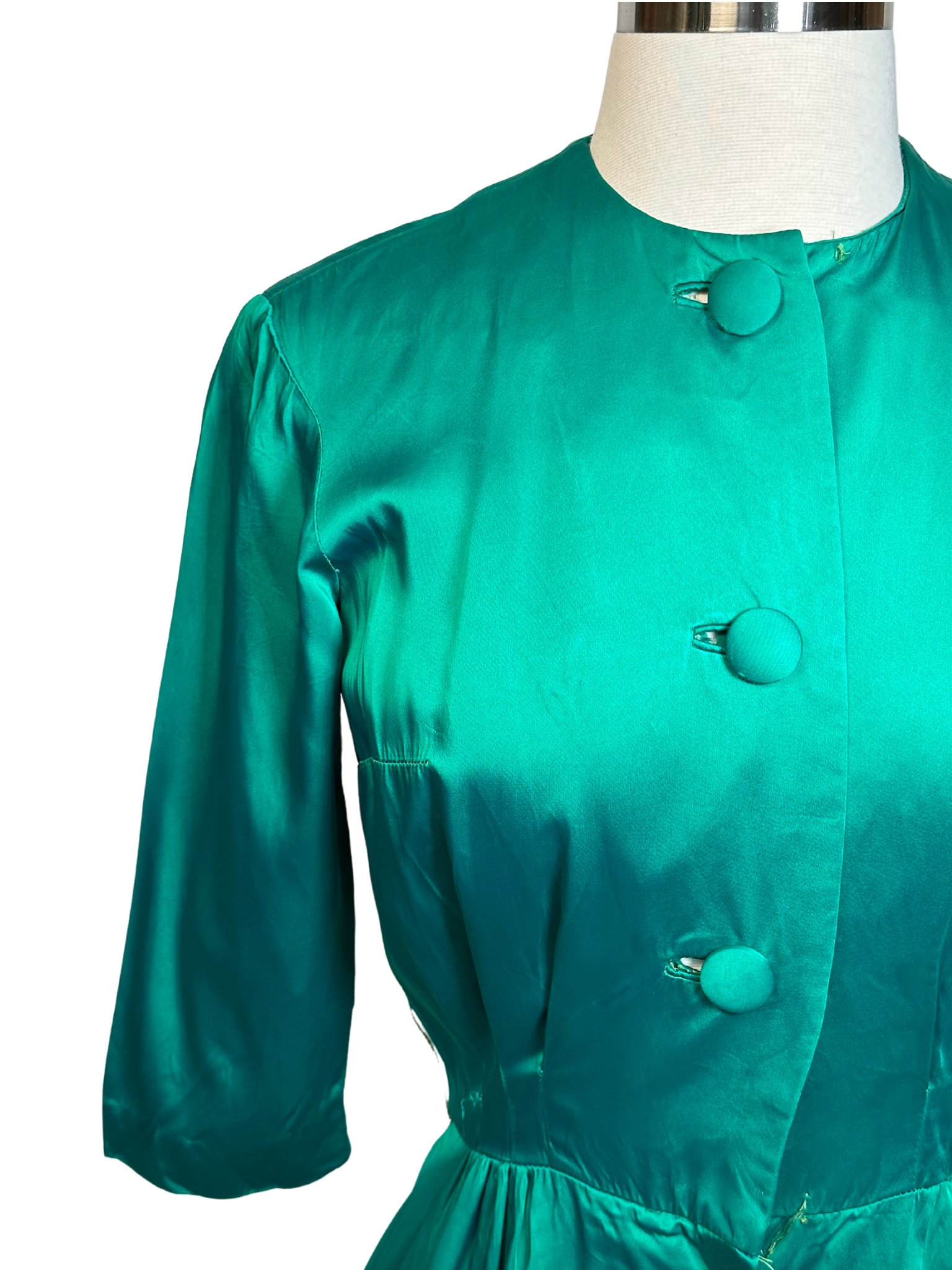 Vintage 1950s Suzy Perette Emerald Dress - XS