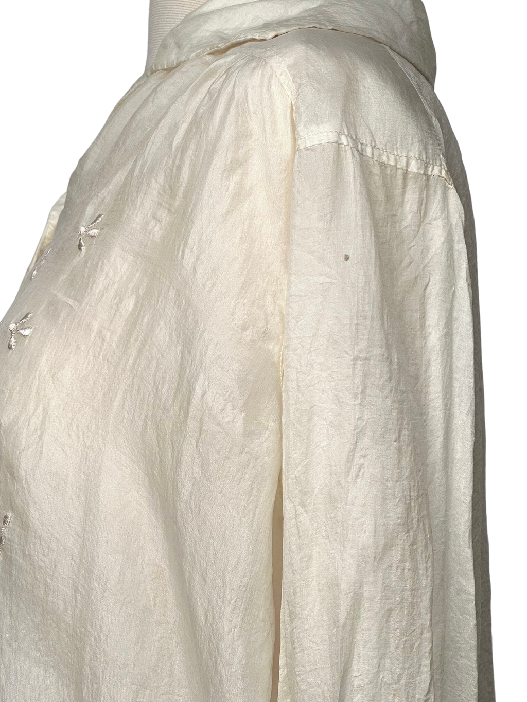 Vintage 1920s Embroidered Cotton Voile Blouse