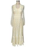 Vintage Gunne Sax Lace Maxi Cottagecore Dress - S - S/M