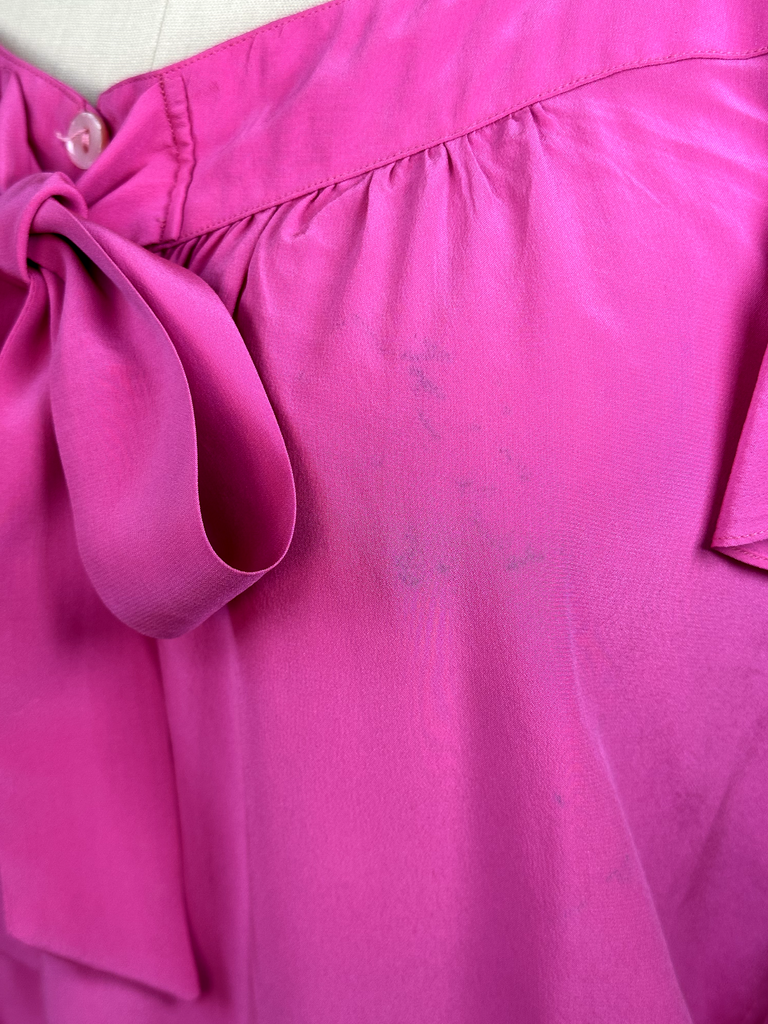 Vintage Silk Yves Saint Laurent Pink Blouse - S - M