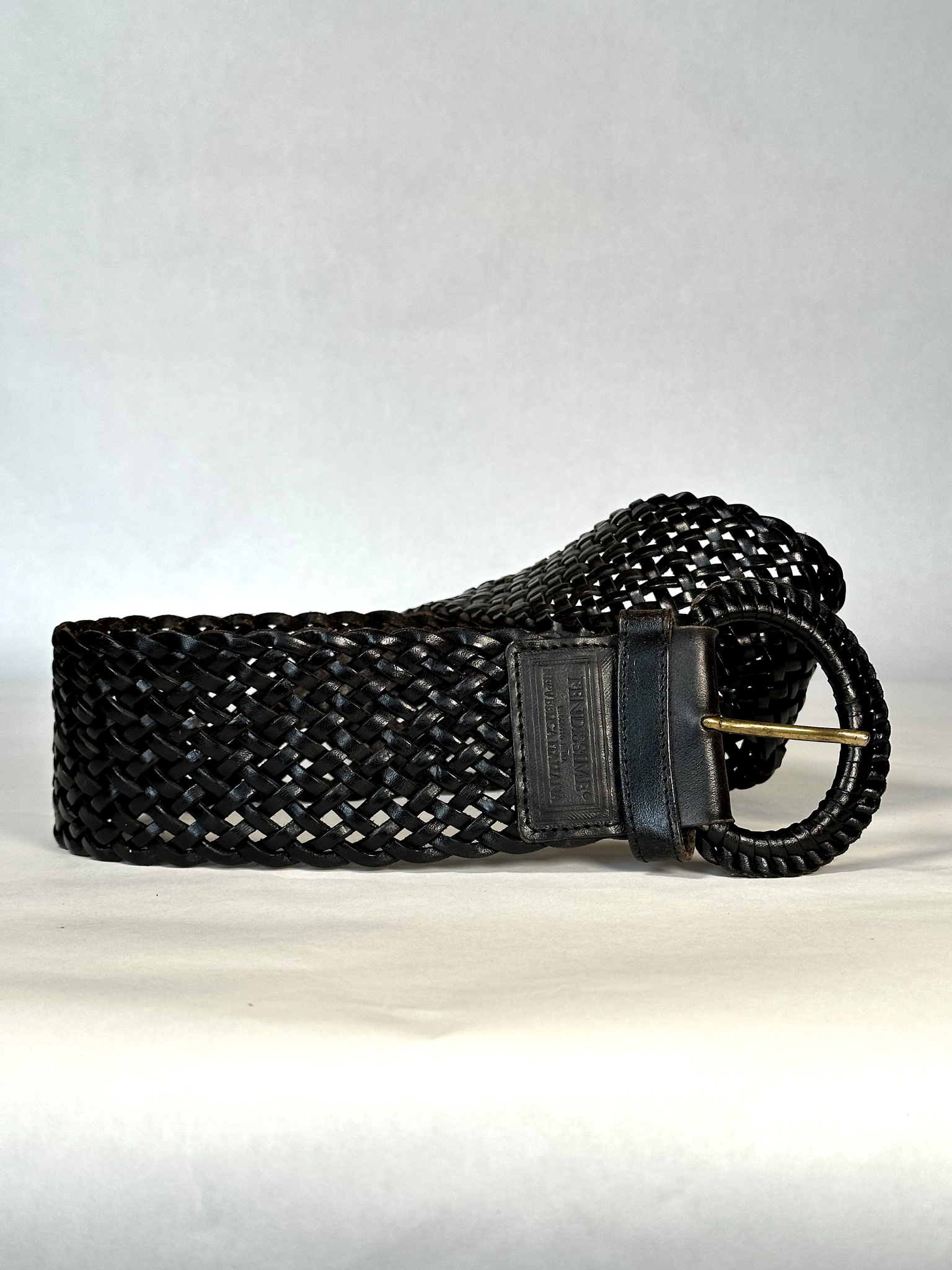 1990s Fendissime by Fendi Black Woven Waist Belt - S - M