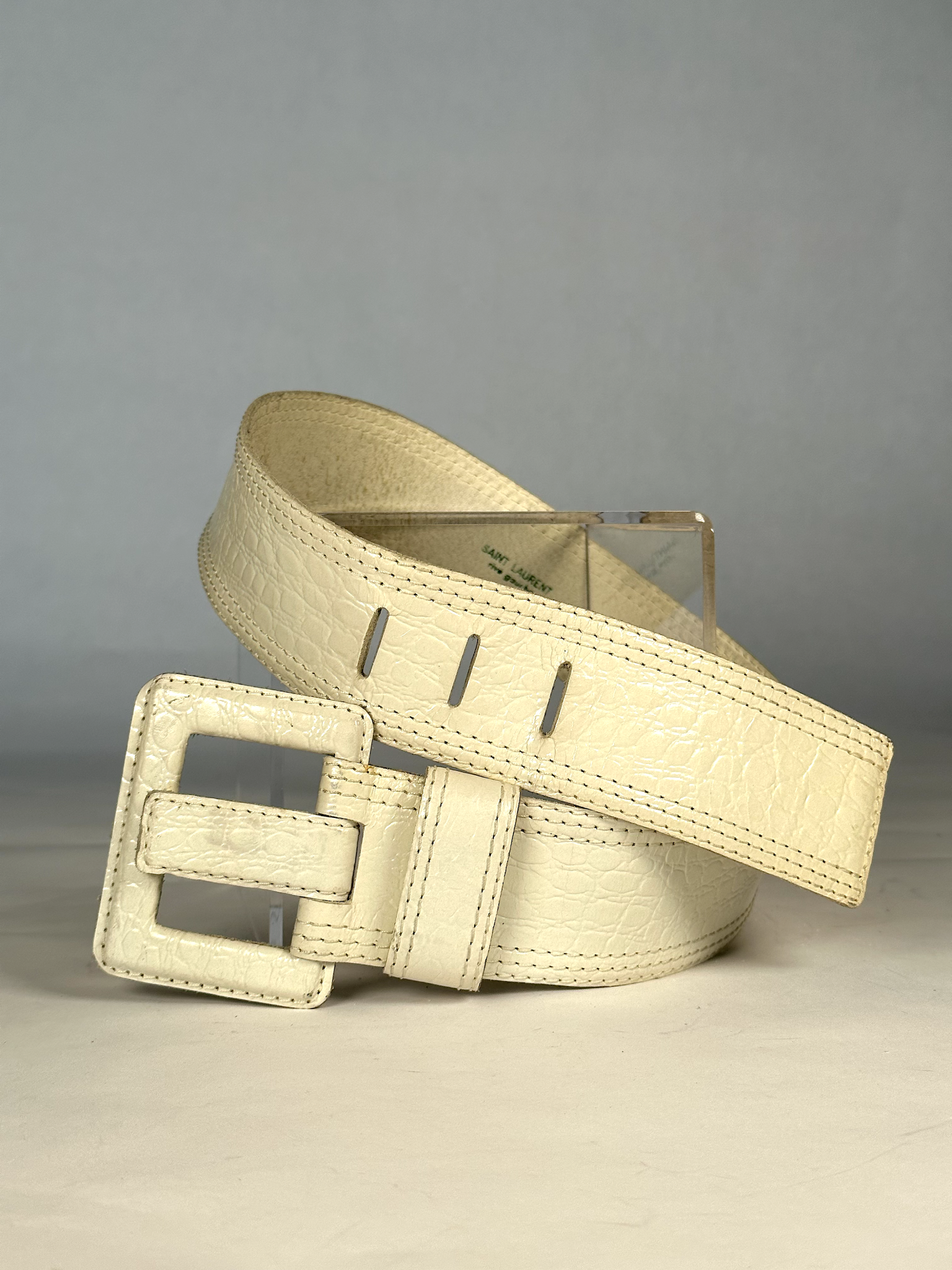 Vintage Saint Laurent Ivory Belt - S