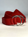Vintage Red Burberry Ring Belt - S - M