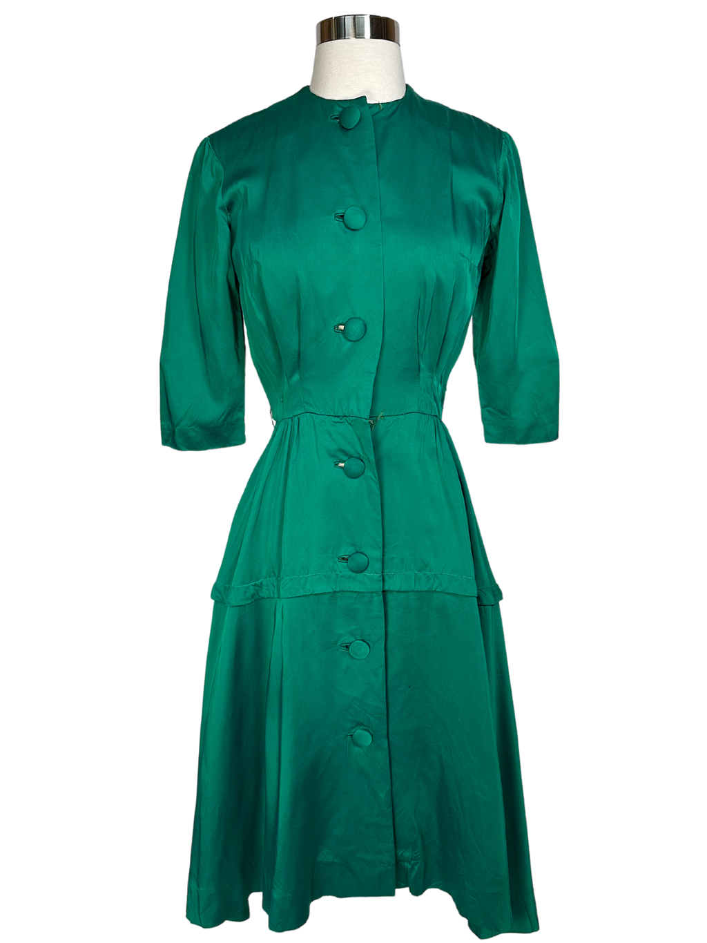 Vintage 1950s Suzy Perette Emerald Dress - XS
