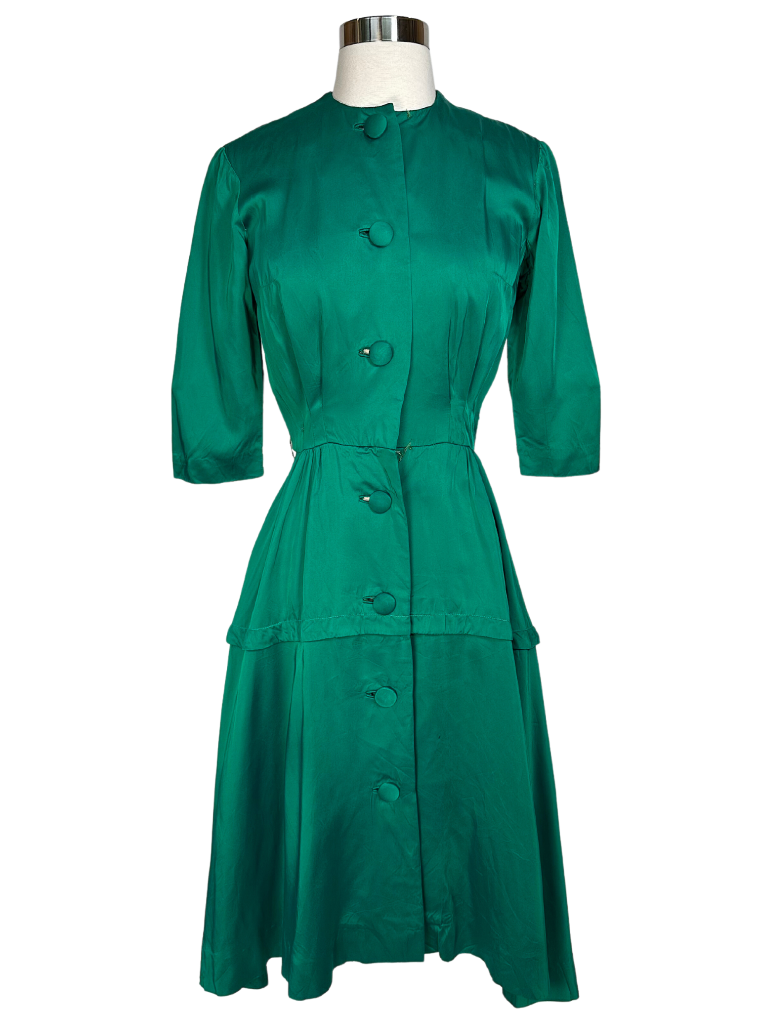 Vintage 1950s Suzy Perette Emerald Dress - XS